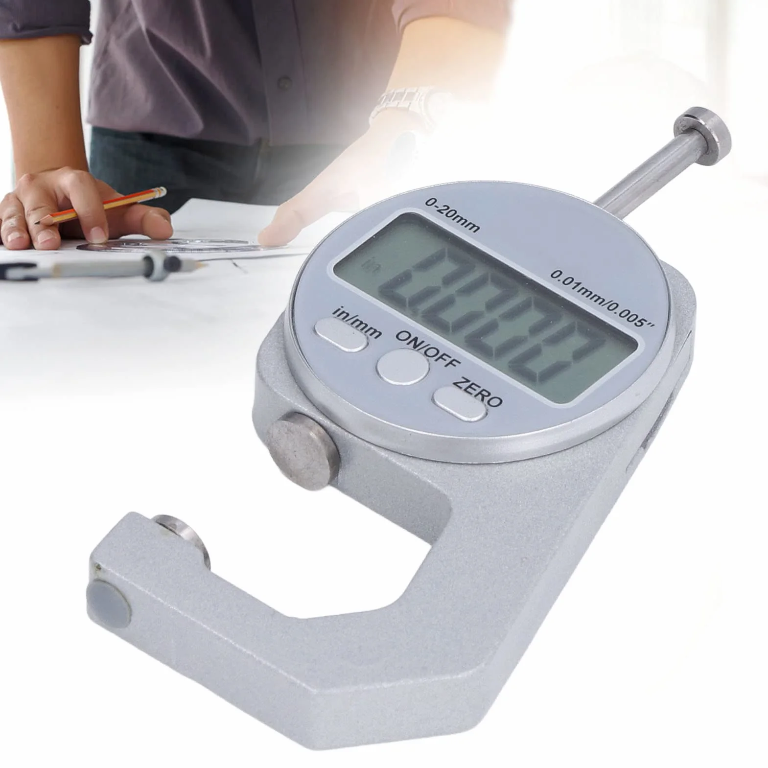 Grubościomierz Cyfrowy 0-20mm Elektroniczny z Wyświetlaczem LCD do Metalu