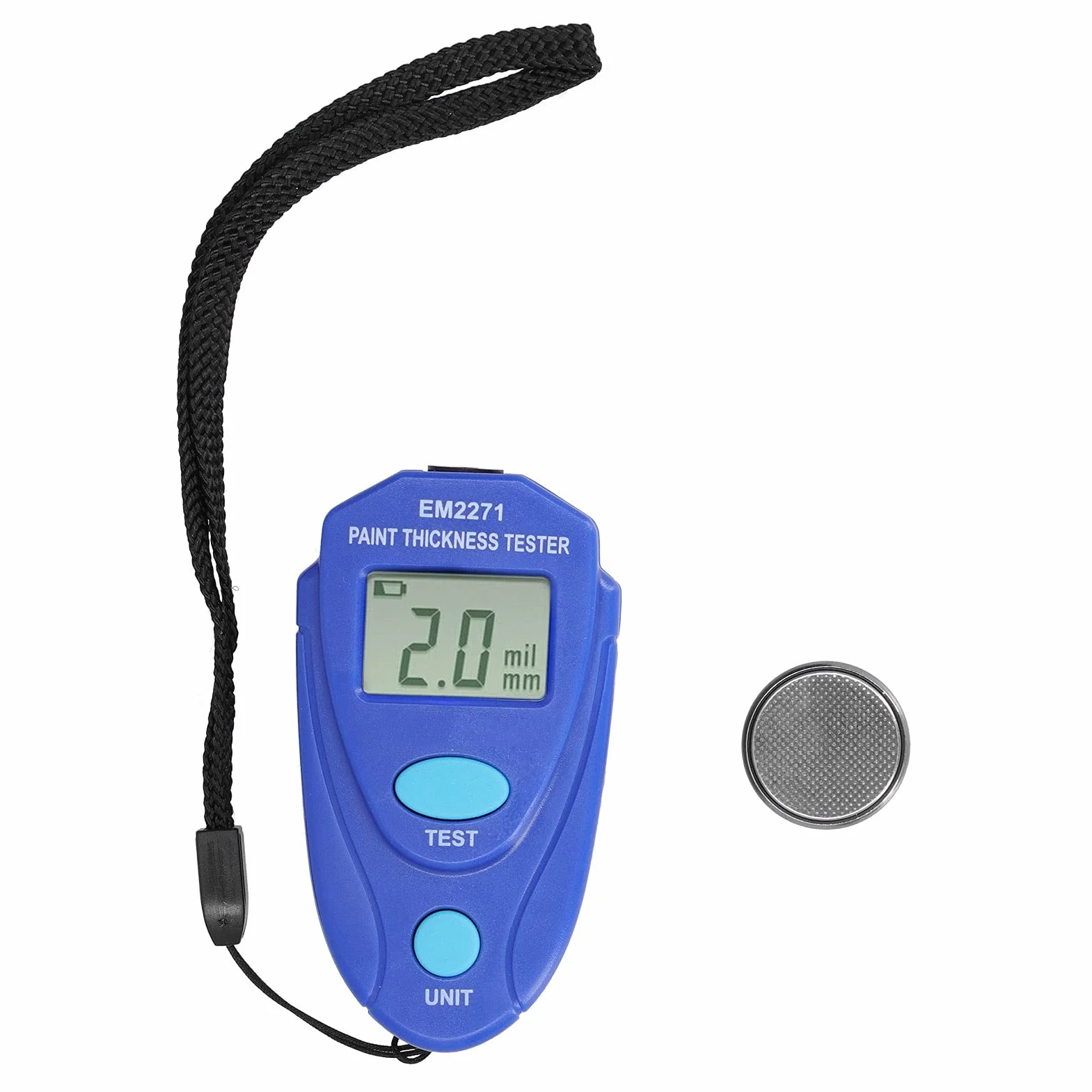 Miernik Lakieru Samochodowego, Miernik Grubości Lakieru Samochodowego 0.0mm do 2.0mm/0mil do 80mil Tester Powłoki LCD Cyfrowe Urządzenie Pomiarowe