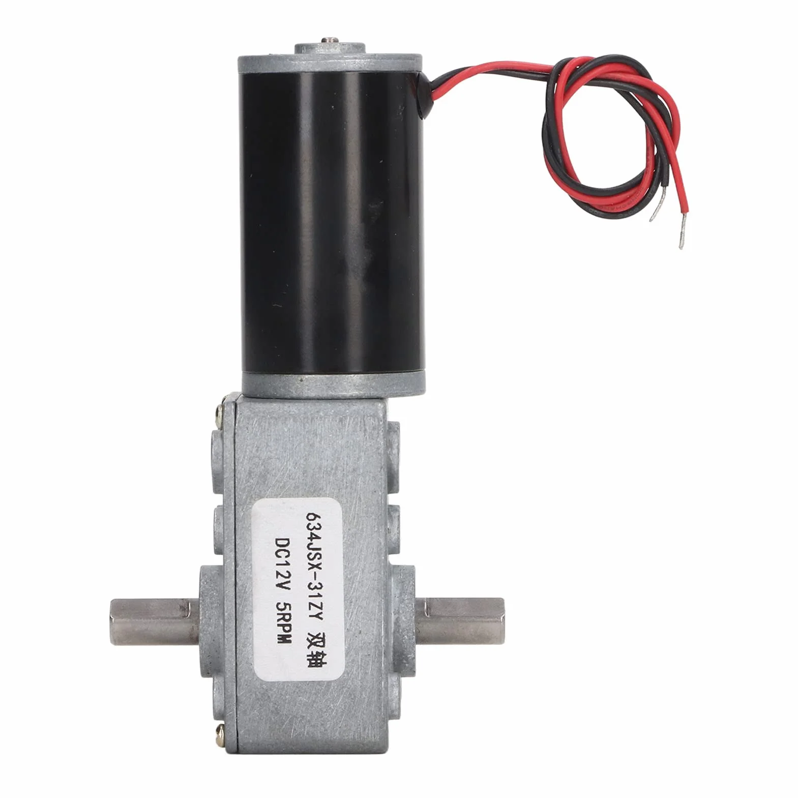Motoreduktor Turbinowy DC 12V Samoblokujący Podwójny Wał 5 obr./min CW CCW