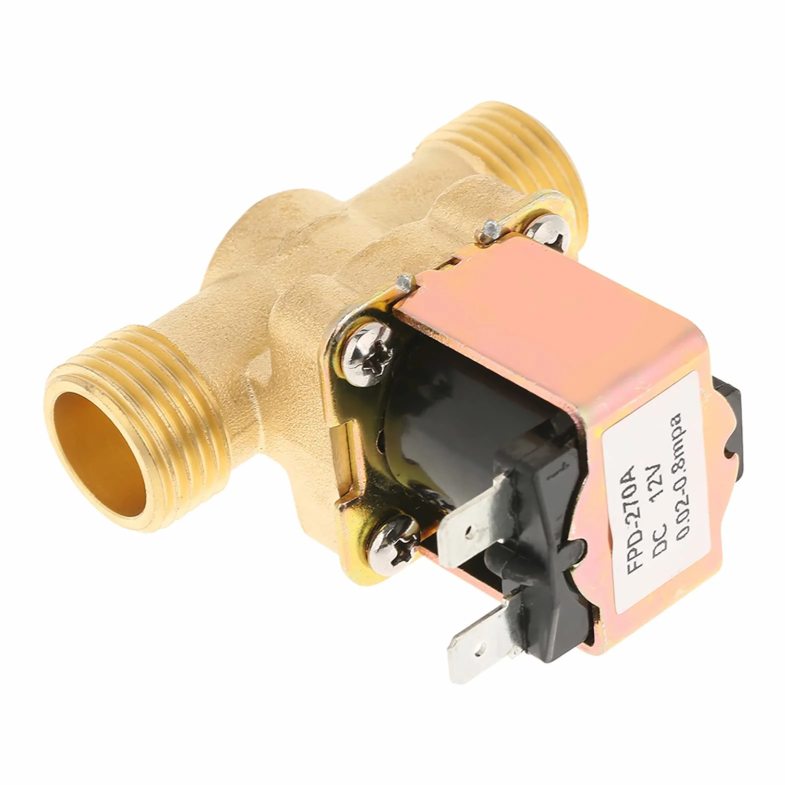 Elektryczny Zawór Elektromagnesu, 1/2 DC 12V Zwykle Zamknięty Mosiężny Zawór Kontroli Wody Przeciw Suchej, 0,02-0,8 MPa dla Grzejników, Oczyszczaczy, Systemów HVAC