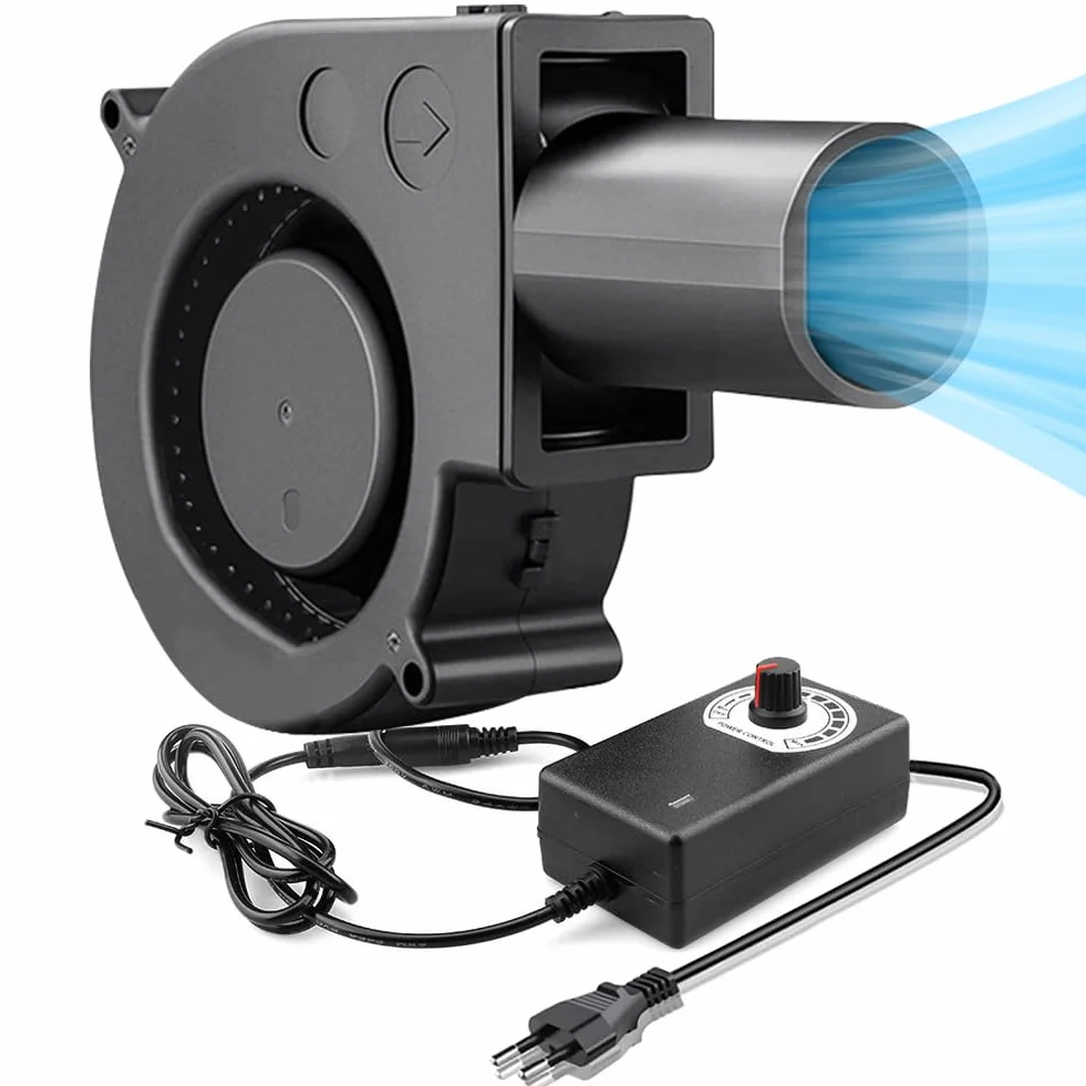Wentylator promieniowy 230 V AC 97 mm z regulatorem prędkości czarny