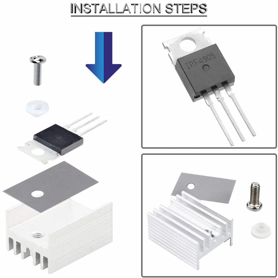 IRF4905 Mosfet IRF4905P IRF4905P IRF4905PBF 74A 55V P-Channel Power MOSFET TO-220AB Tranzystory polowe z chłodnicą Wkrętak gumowy
