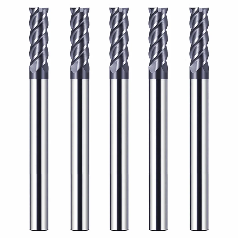 Frez CNC VHM 4mm 4 Zęby HRC55 AlTiN do Metalu Stali Drewna Akrylu Plastiku