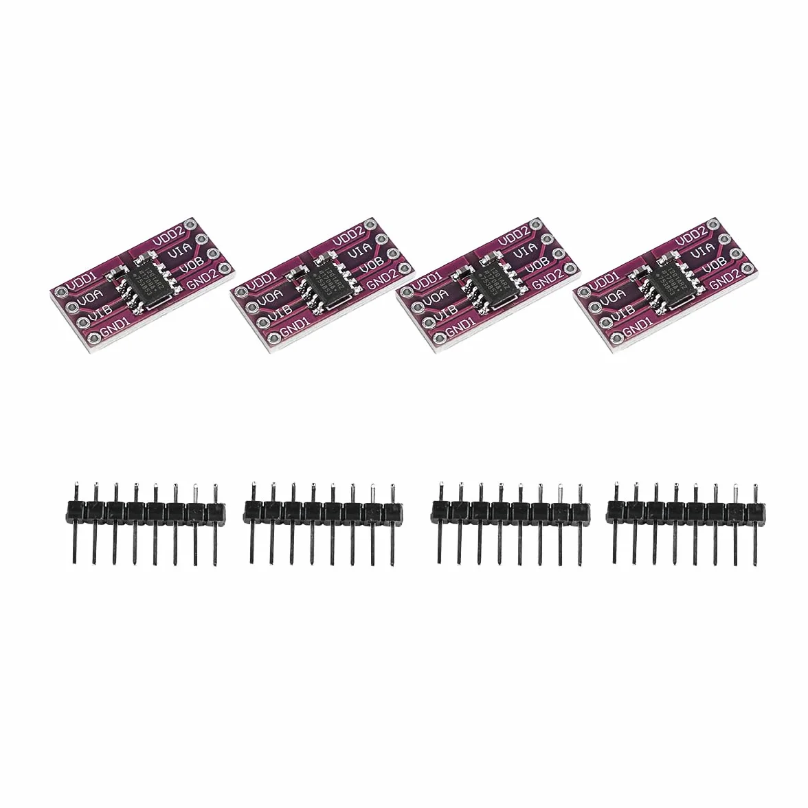4 szt. ADUM1201 dwukanałowy cyfrowy izolator magnetyczny, szeregowy moduł izolatora cyfrowego izolacja magnetyczna SPI CAN Bus transceiver izolacja sygnału (długi)