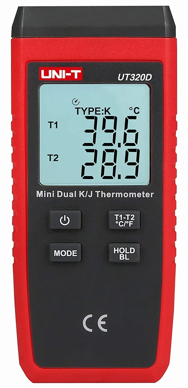 UNI-T UT320D Seria UT320 mini termometr kontaktowy, dwukanałowy, -50 ° C-1300 ° C