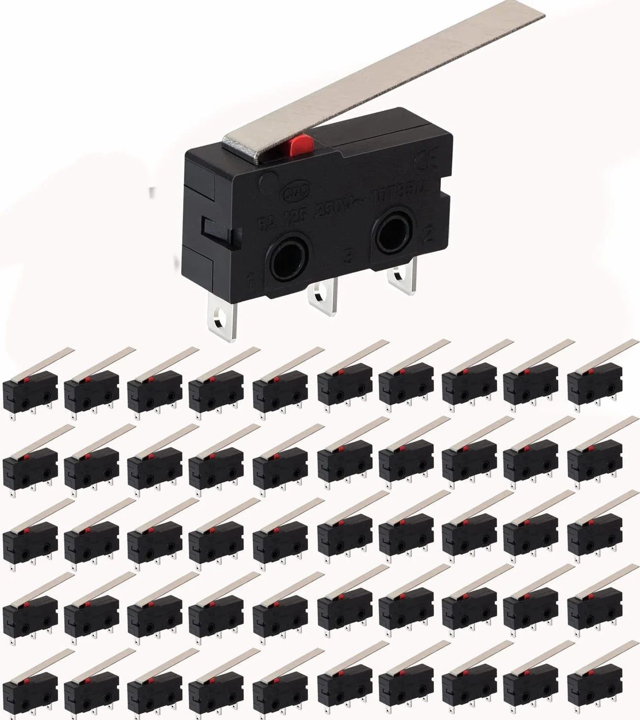 Mikroprzełączniki końcowe SPDT 1NO 1NC 250V 5A Zestaw 50 sztuk