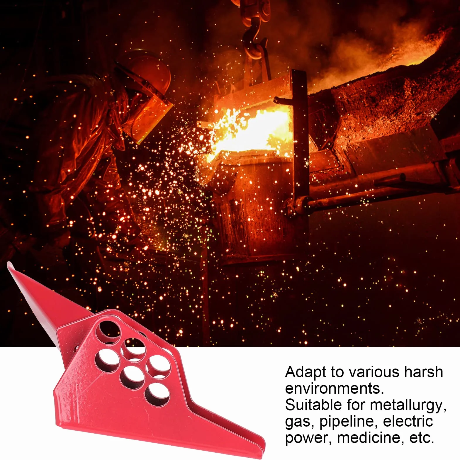 BuyWeek Blokada zaworu kulowego, blokada kranu z kłódką 38 mm do metalurgii, ogrzewania, zaopatrzenia w wodę