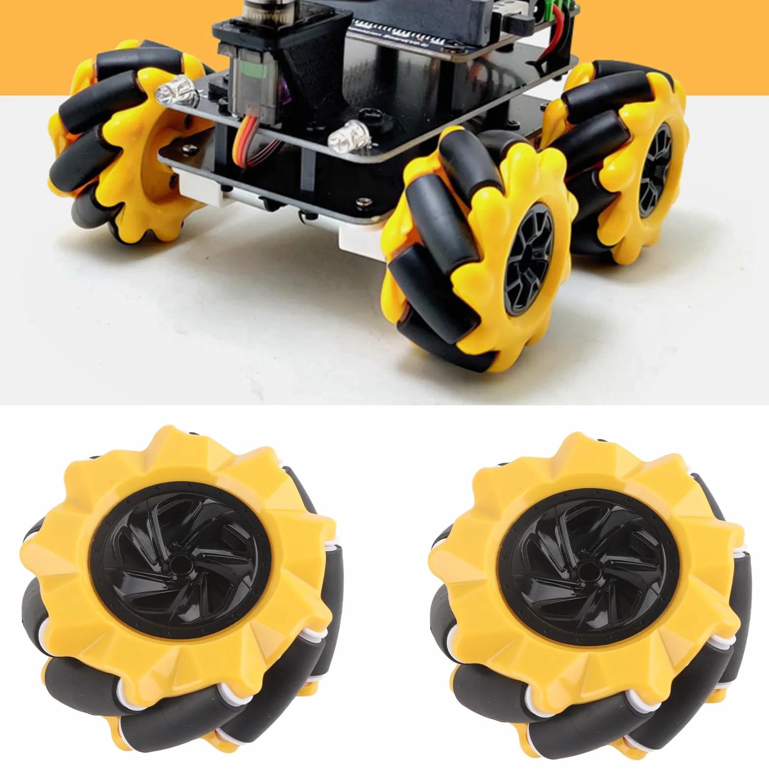 Fafeicy Profesjonalne Koła Mecanum 80mm Wielokierunkowe Akcesoria do Robotów DIY Zestaw 2 Pary