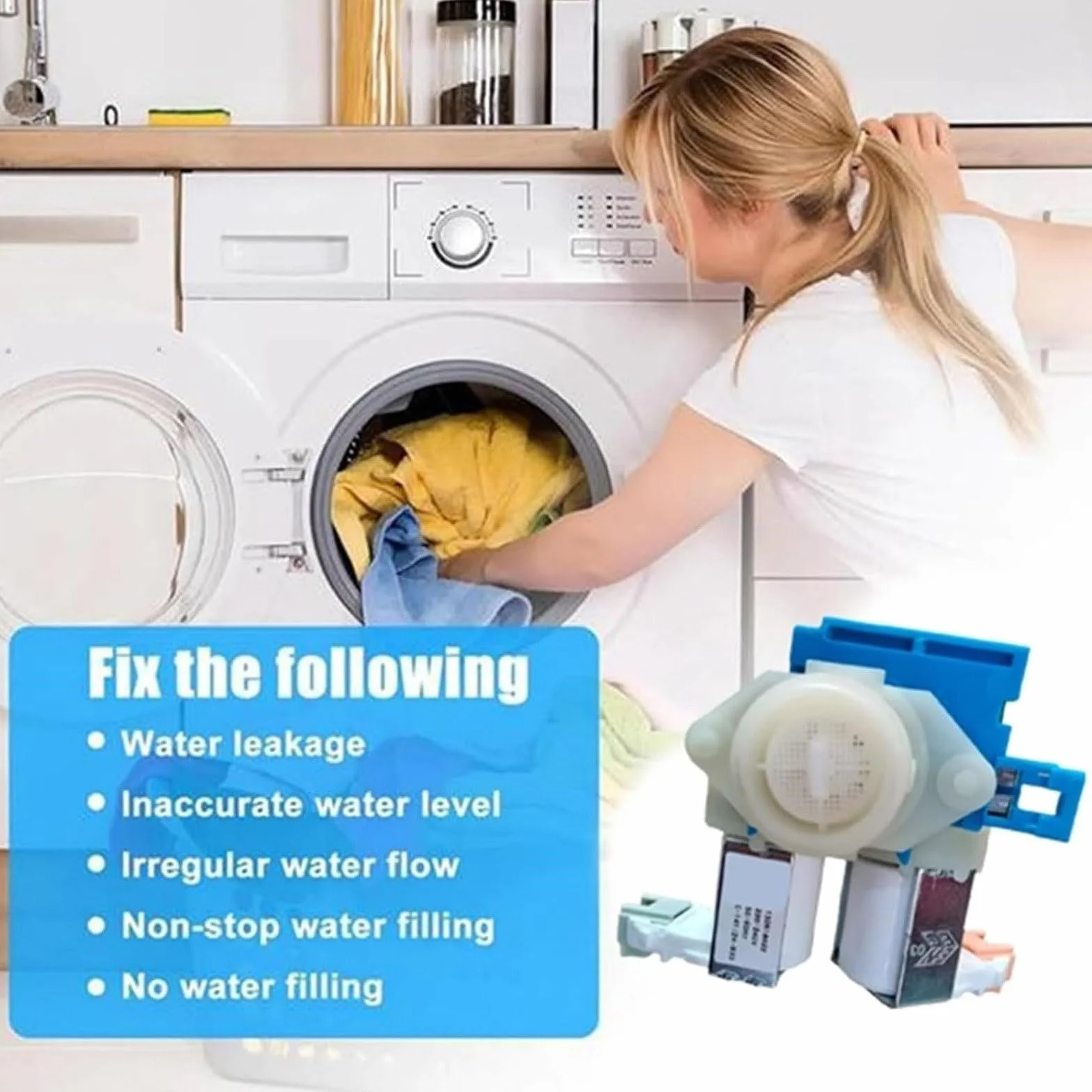 220-240V AC pralka zawór wlotowy wody niski poziom hałasu 132518622 pasuje do pralki Electrolux EWF12822 EWF12832 EWF14742