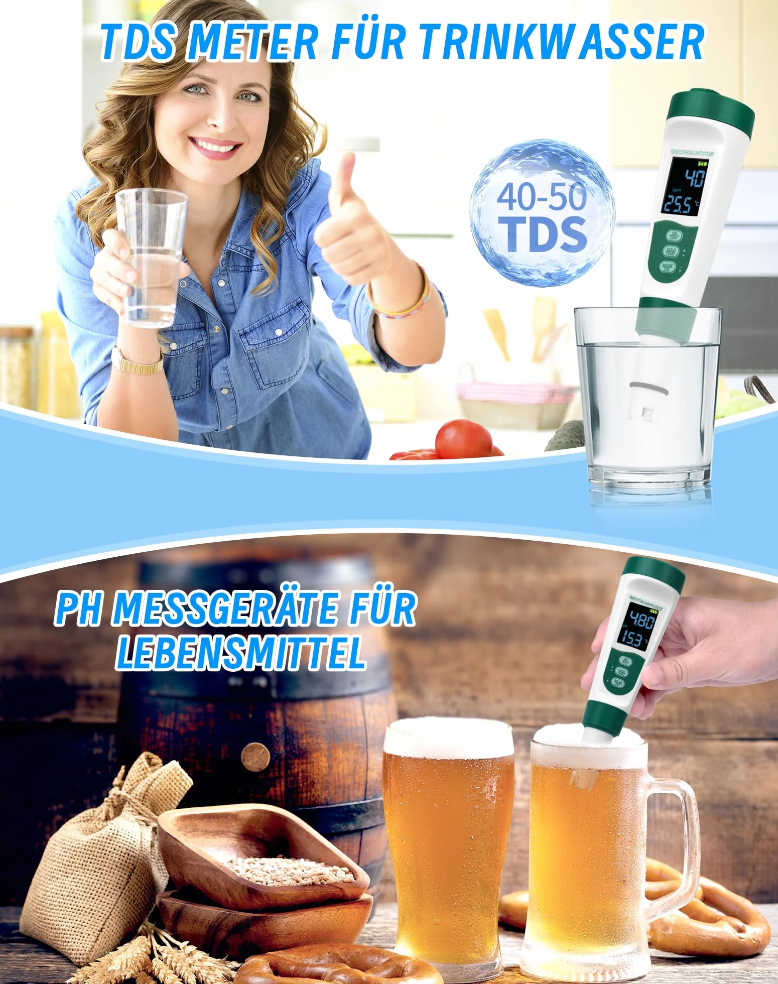 Miernik pH 5 w 1 TDS EC PH Temp Salt(%) do basenów, wody pitnej, hydrokultura, jacuzzi, akwarium, SPA, brwi, miernik PHEC, tester jakości wody