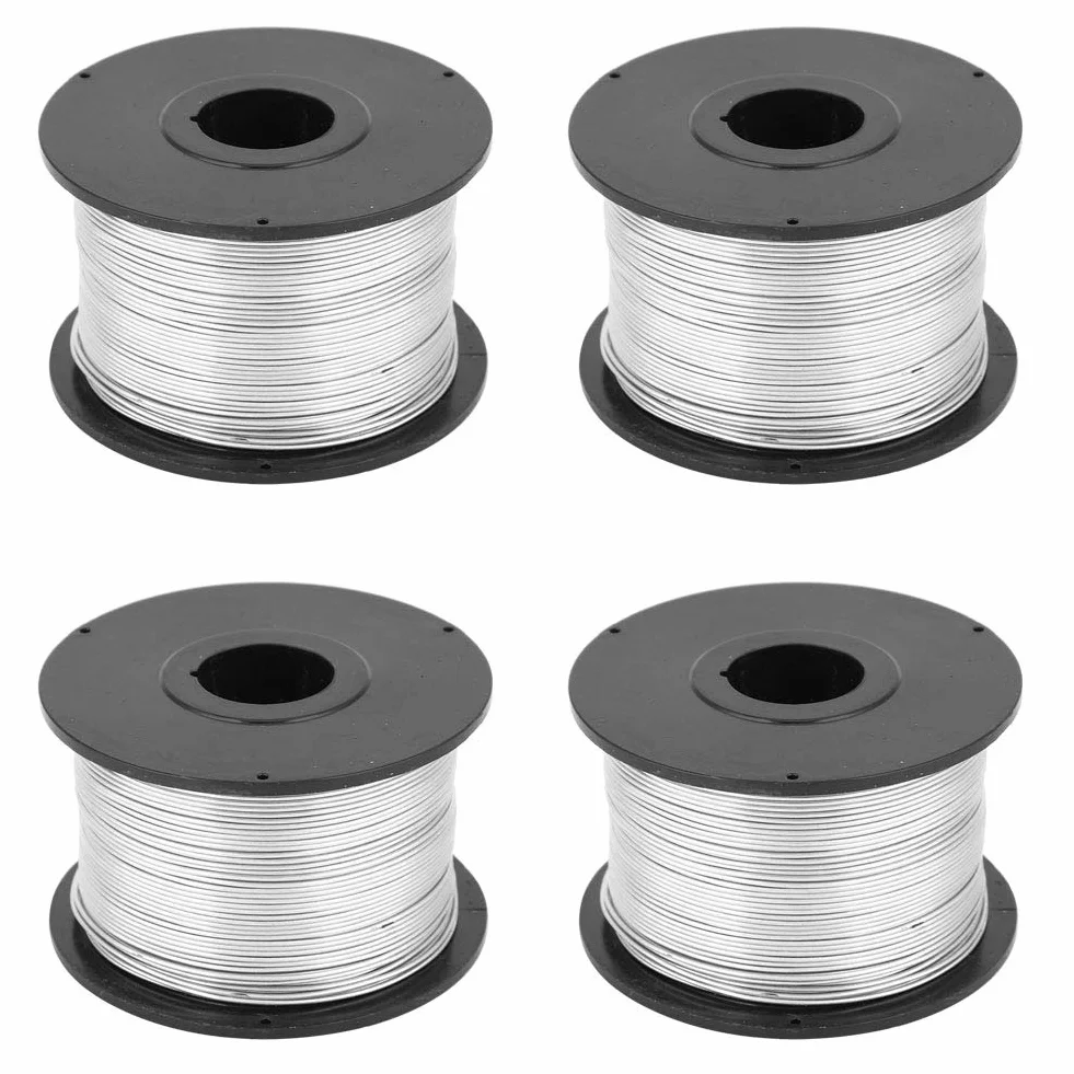 Ejoyous 4 rolki Tie Wire Coil, 110 m 0,8 mm drut wiążący, stalowa szpula drutu zbrojeniowego do automatycznej maszyny do wiązania urządzeń elektrycznych, dostarcza ponownie wzmocniony drut