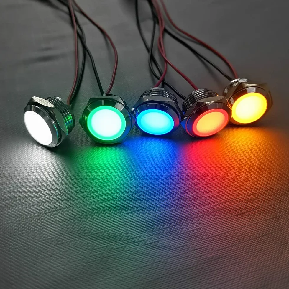 Gebildet Wskaźnik LED AC/DC 12-24V 20mA 16mm Biała Niebieska Czerwona Zielona Pomarańczowa 5szt