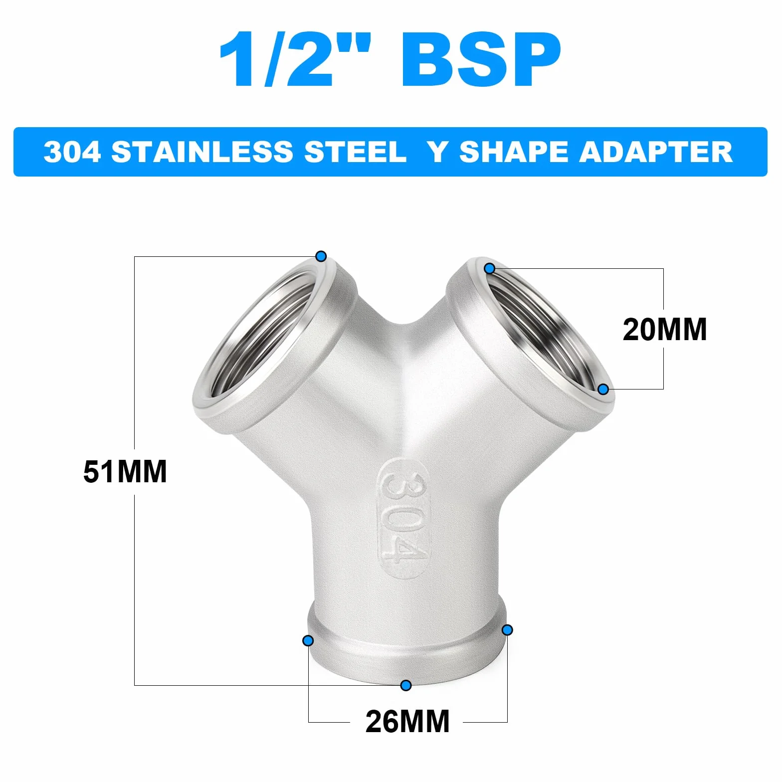 5 sztuk 1/2" BSP gwint wewnętrzny 304 stal nierdzewna 3-drożny kształt Y element łączniki rurowe