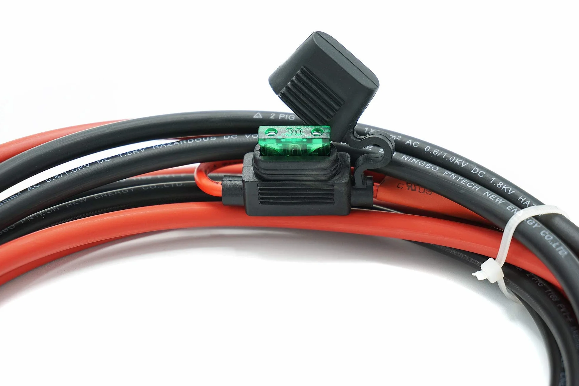WATTSTUNDE Kabel do akumulatora 6 mm2 z bezpiecznikiem – akumulator solarny do regulatora ładowania 1,5 m (6 mm² z bezpiecznikiem 30 A)