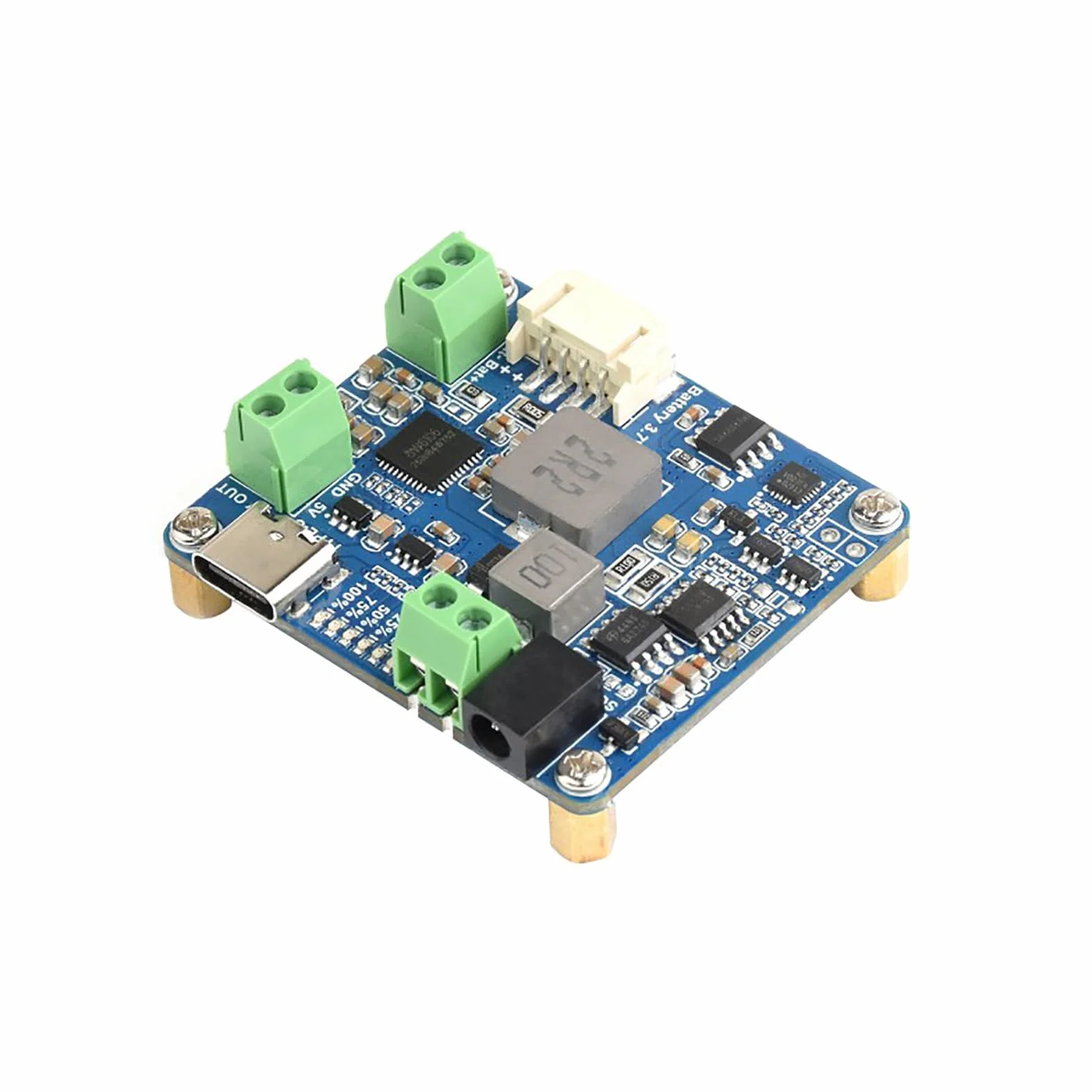 Solar Power Manager Module (D) Fits Raspberry Pi/Jetson Nano/Arduino Supports Type-C Power Adapter lub panel słoneczny 6 V ~ 24 V z uchwytem na baterie (nie zawiera 18650)