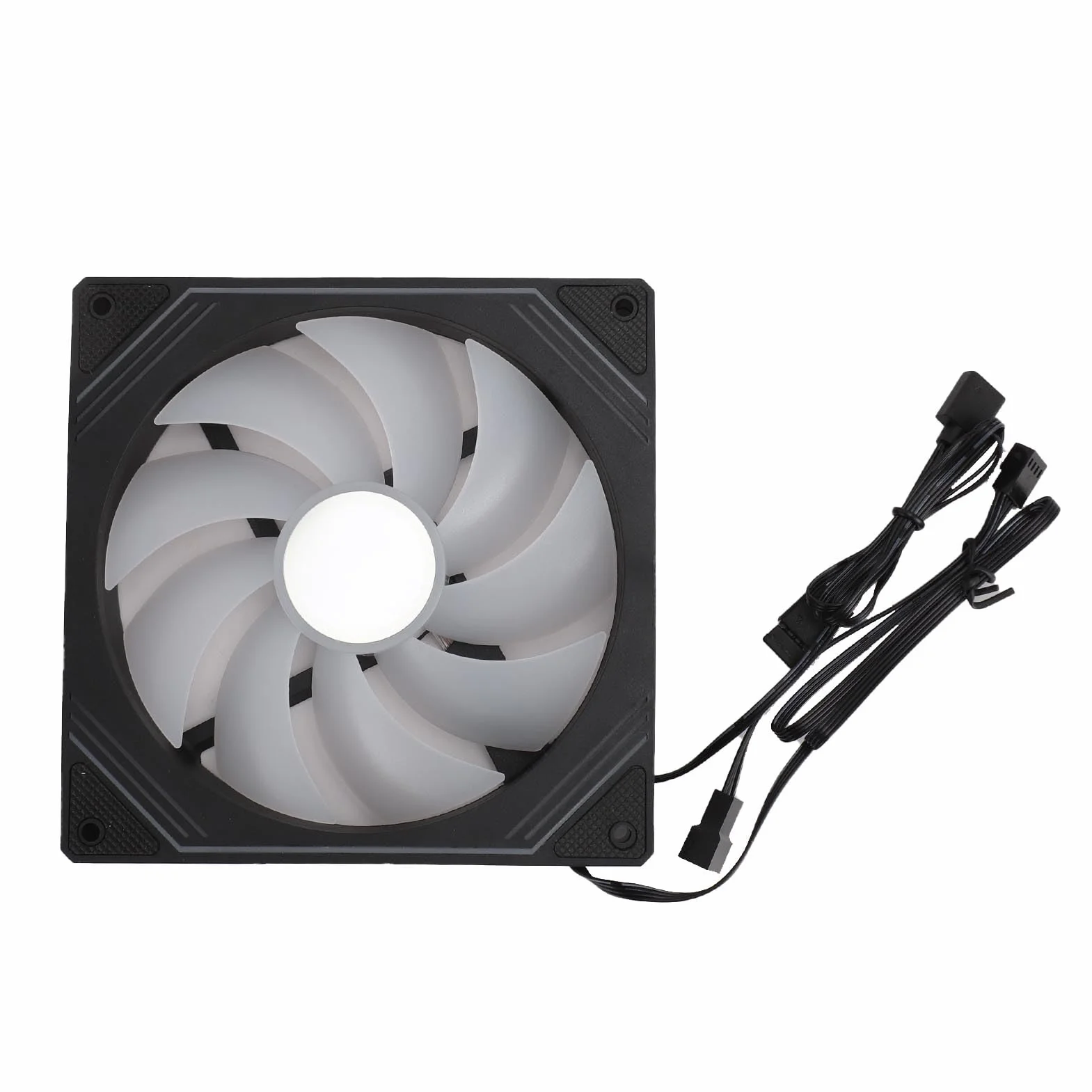 LICAEVEY 140 Mm Argb Wentylator Obudowy PC - Wysokie Chłodzenie Ciśnieniowe Statyczne z Synchronizowanym Oświetleniem, Cichy Wentylator Podwozia 140x140x25 Mm dla Chłodnic (Zwykła czerń)