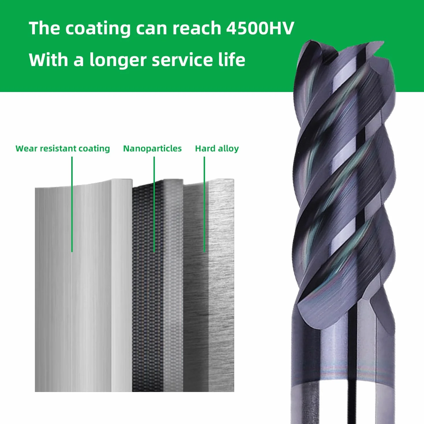 Frez CNC VHM 4mm 4 Zęby HRC55 AlTiN do Metalu Stali Drewna Akrylu Plastiku