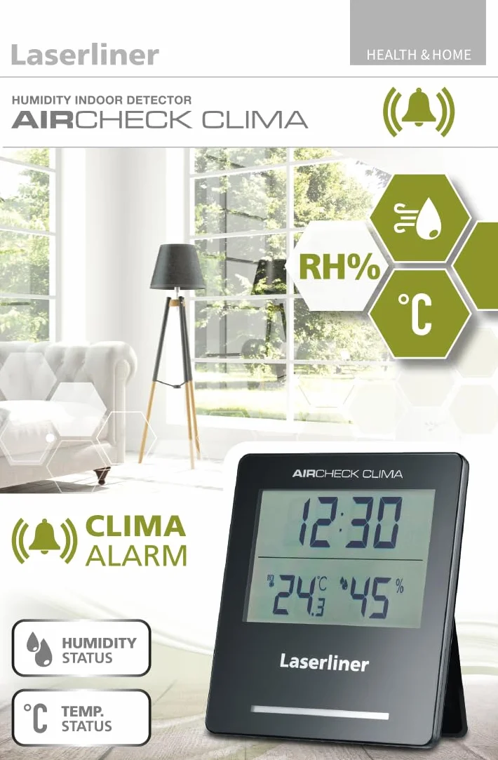 Umarex Laserline AirCheck Clima (precyzyjnie ustala temperaturę otoczenia i względną wilgotność powietrza, zapisuje minimalne i maksymalne wartości klimatyczne) 082.431A