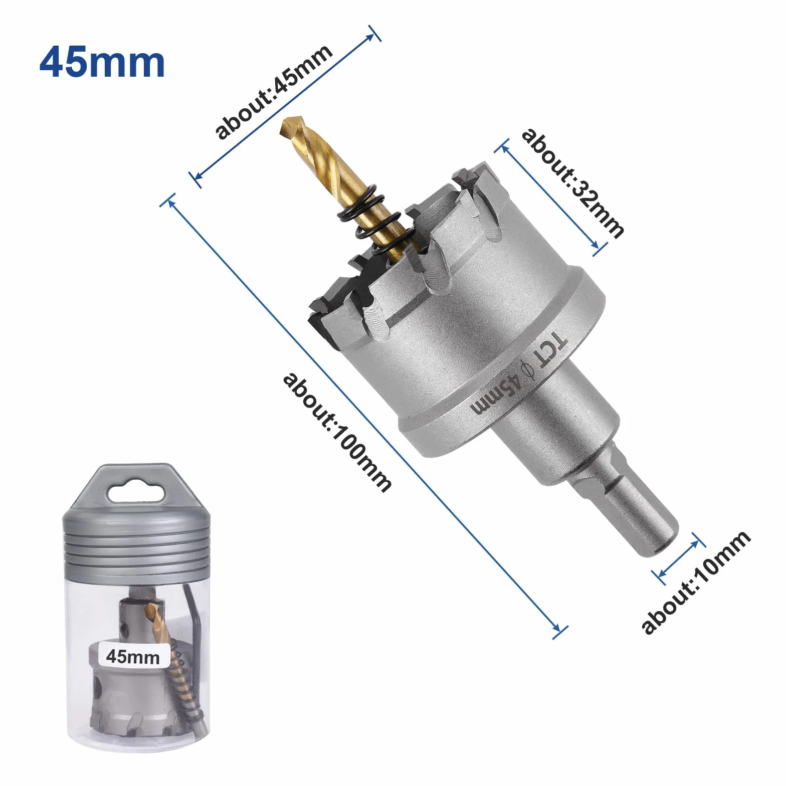 Flintronic Otwornica do bimetalu 45 mm TCT Heavy Duty stal nierdzewna wiertło do metalu