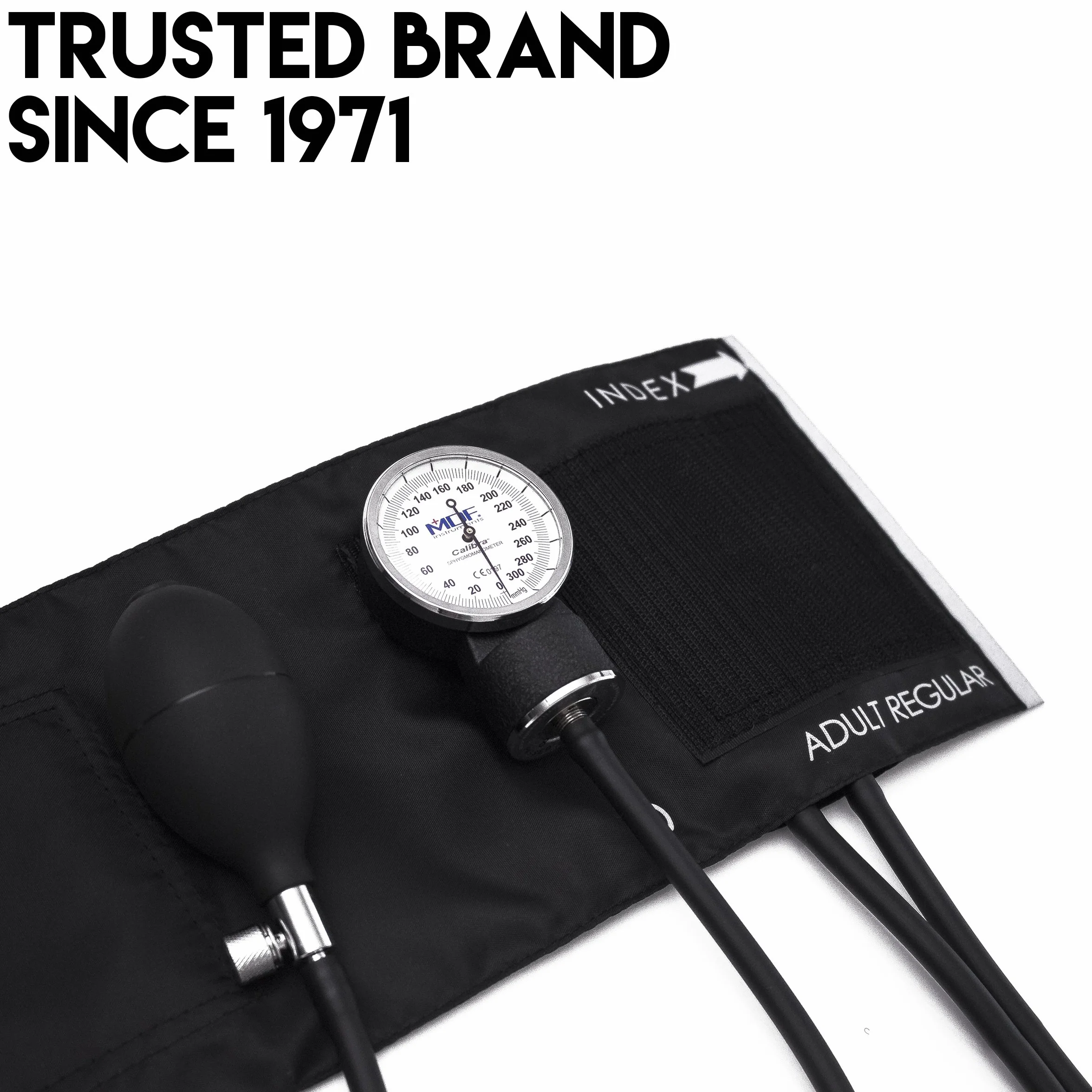 MDF Instruments Calibra Aneroid Premium ciśnieniomierz klasy premium MDF808M11 biała tarcza czarny mankiet