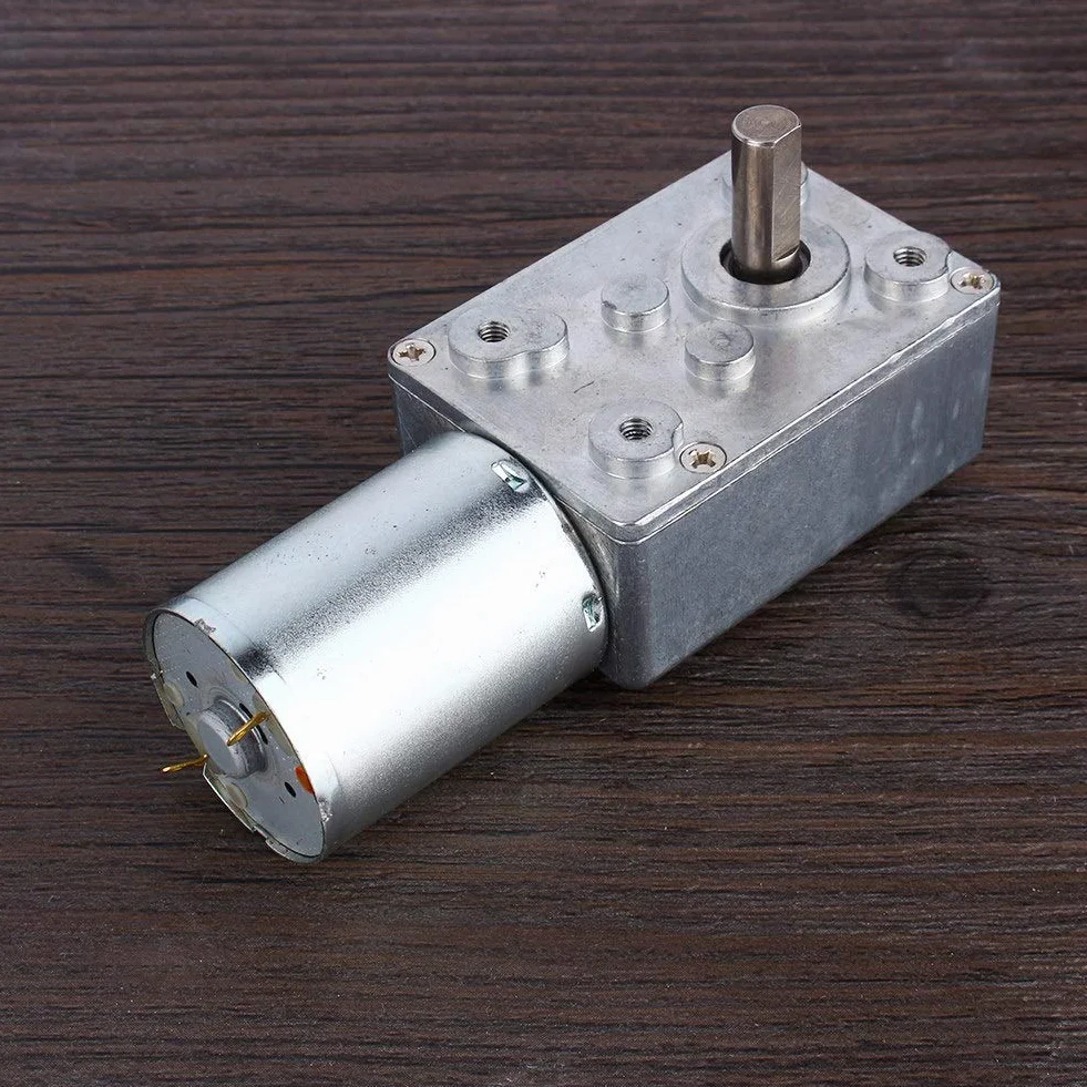 Silnik przekładniowy DC 12 V odwracalny silnik redukujący ślimaki o wysokim momencie obrotowym CW/CCW do okien i miniaturowych wiatrów (62RPM)