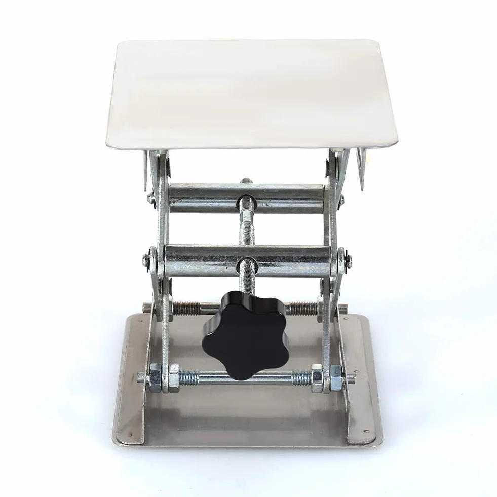 Laboratoryjna Platforma Podnosząca, 100X100mm Laboratoryjny Podnośnik Nożycowy ze Stali Nierdzewnej stół Podnośny do Chemicznego Fizycznego Eksperymentu Biologicznego