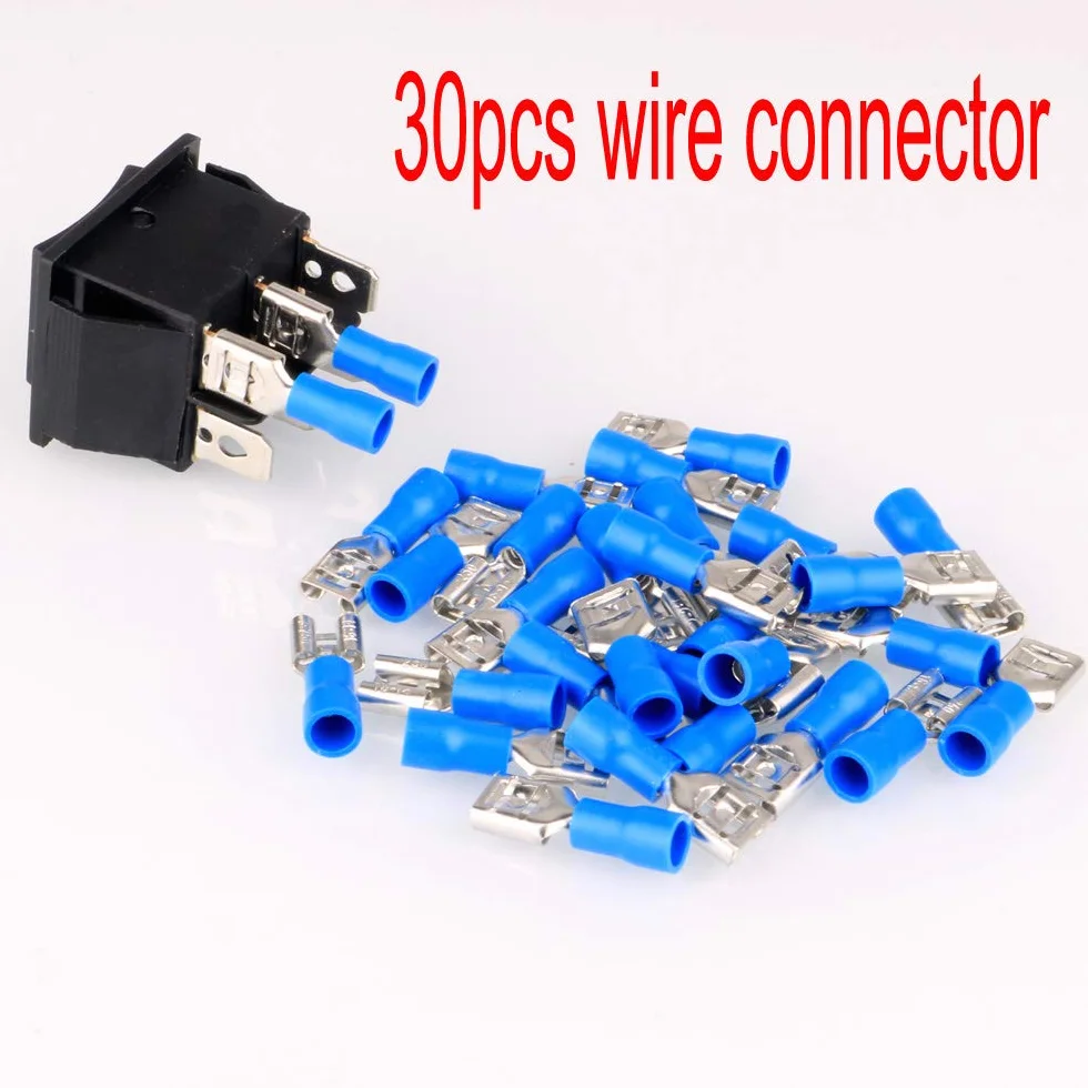 Gebildet 5 Szt. Chwilowy Przełącznik Kołyskowy Przełącz Przycisk Zasilania (On)/Off/(On) 6 Pin 250 V-110 V-36 V-24 V-12 V/10 A (30 Szt. Złączy Zacisków Drutowych)