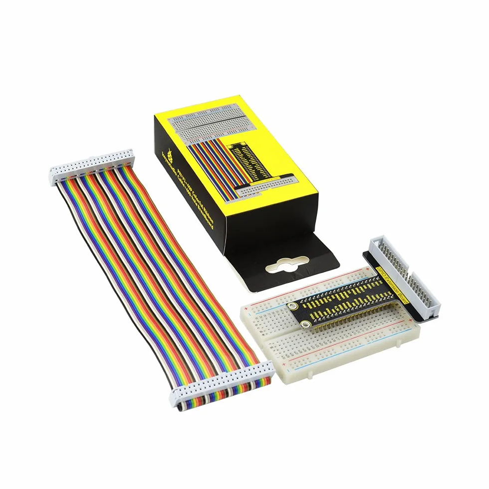 KEYESTUDIO zestaw płyt PCB do Raspberry Pi, 400 punktów, płyta stykowa T, 40-pinowe przewody taśmowe