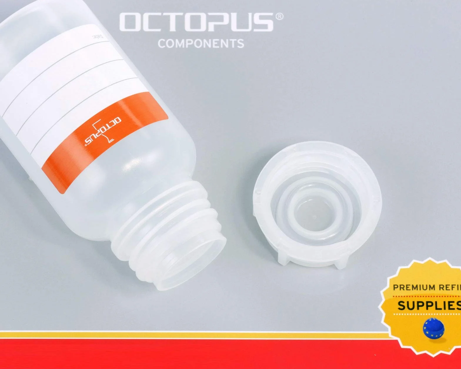 Octopus 5 x 100 ml Butelki z Szeroką Szyjką LDPE z Nakrętką - Pojemniki Chemiczne i Laboratoryjne do Przechowywania w Laboratorium, Kuchni lub Hobby