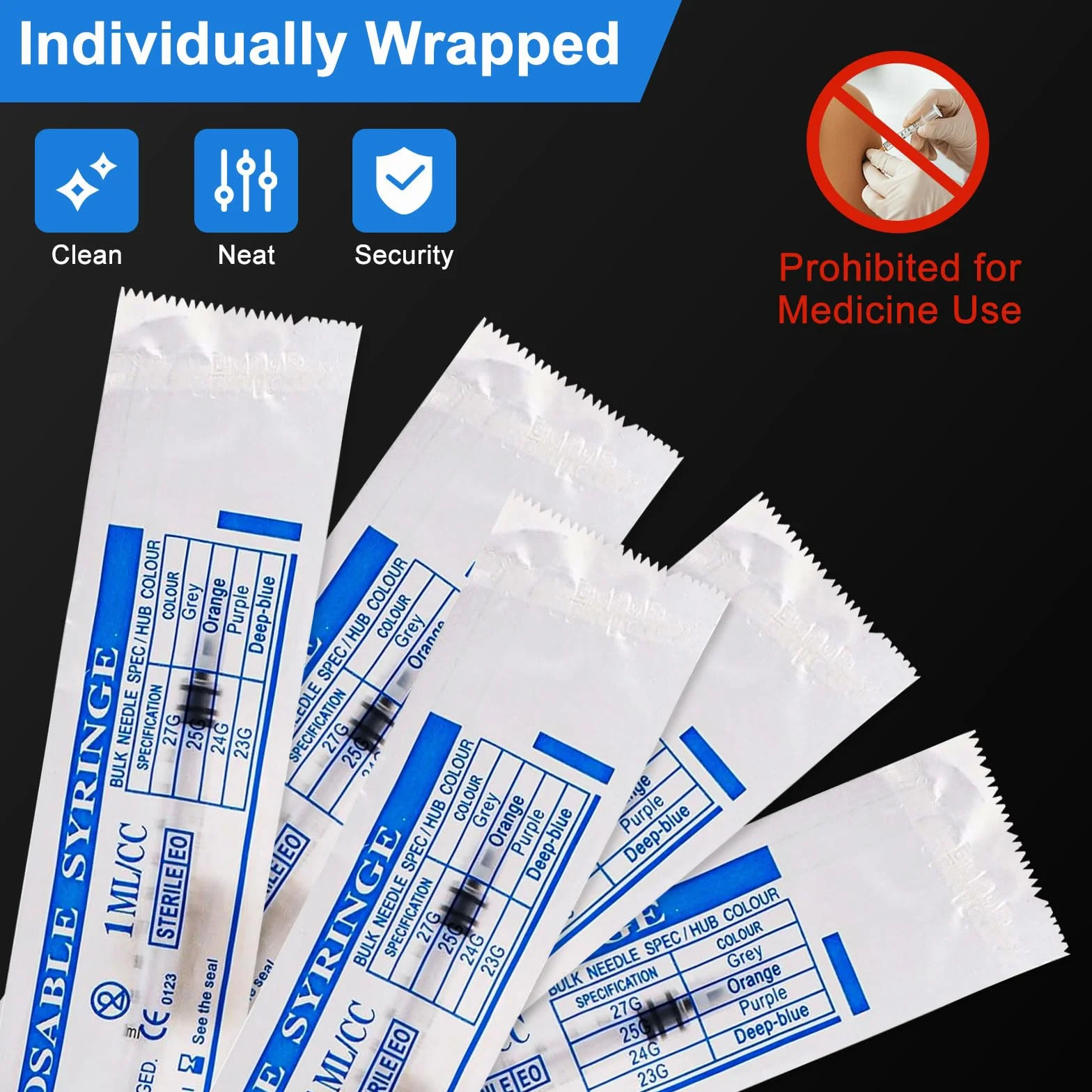 Plastikowa strzykawka 1 ml 60 sztuk bez igły dozownik oleju