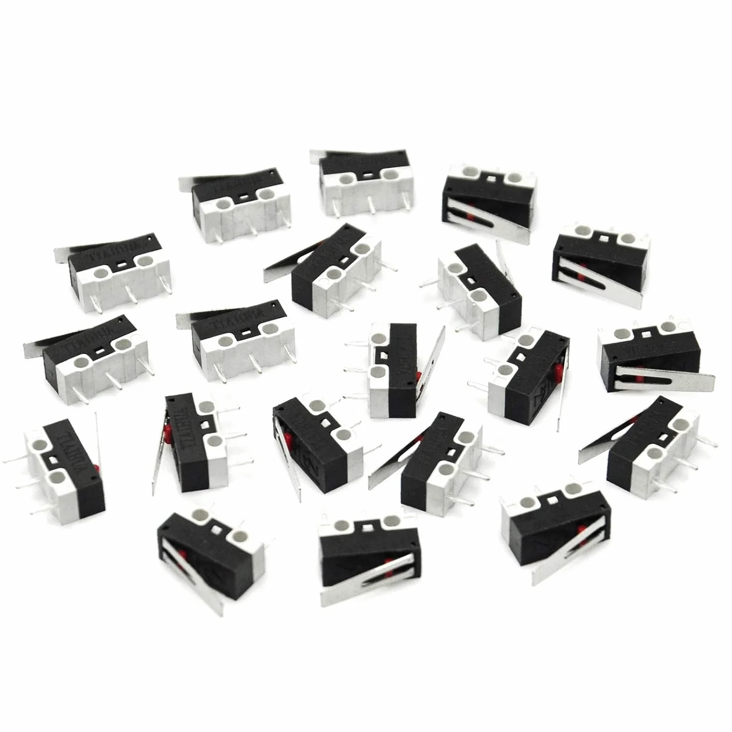 100 sztuk mini mikroprzełączników, AC 1 A 125 V 3-pinowa dźwignia zawiasowa SPDT, mechaniczny wyłącznik krańcowy, chwilowy wyłącznik krańcowy micro do Arduino