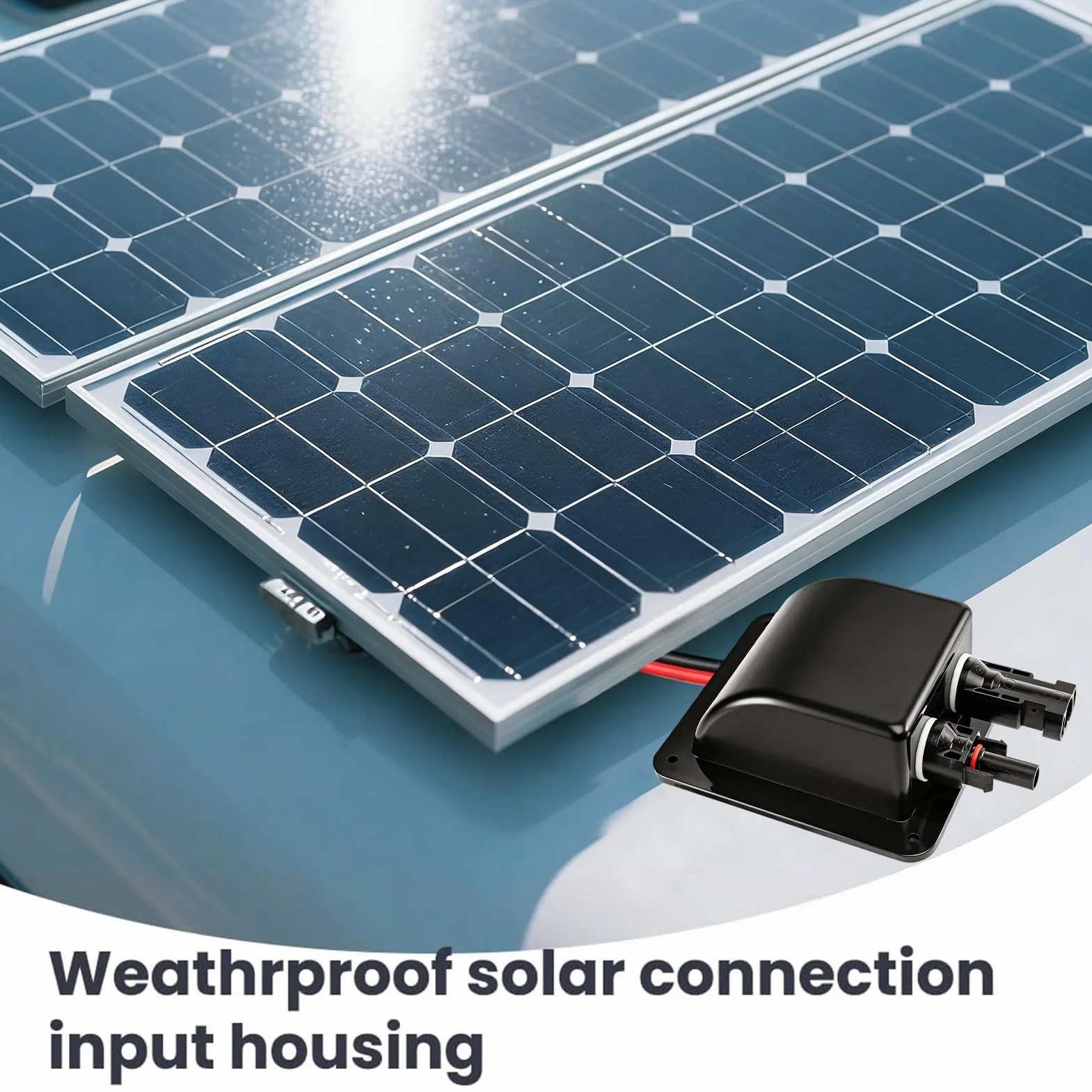 Przepust dachowy na kabel solarny, wodoszczelny, podwójny przepust kablowy z kablem solarnym 2 m, moduły solarne, złącza kablowe, przepust dachowy do kamperów fotowoltaicznych, kamperów
