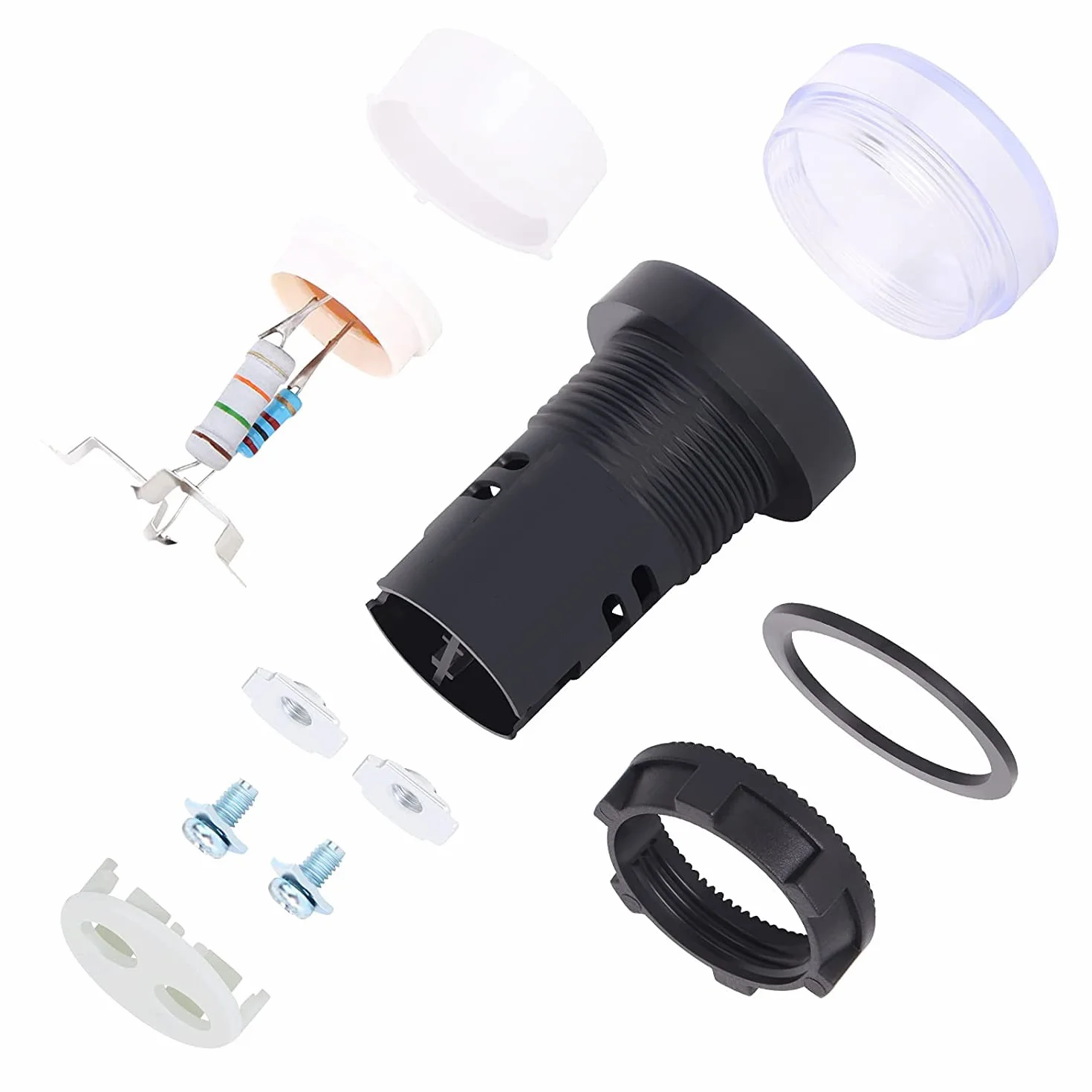 Gebildet Lampka Kontrolna LED 22mm 220-380Vac Do Montażu Na Panelu Podtynkowym 10 Sztuk Czerwony Zielony Niebieski Pomarańczowy Biały