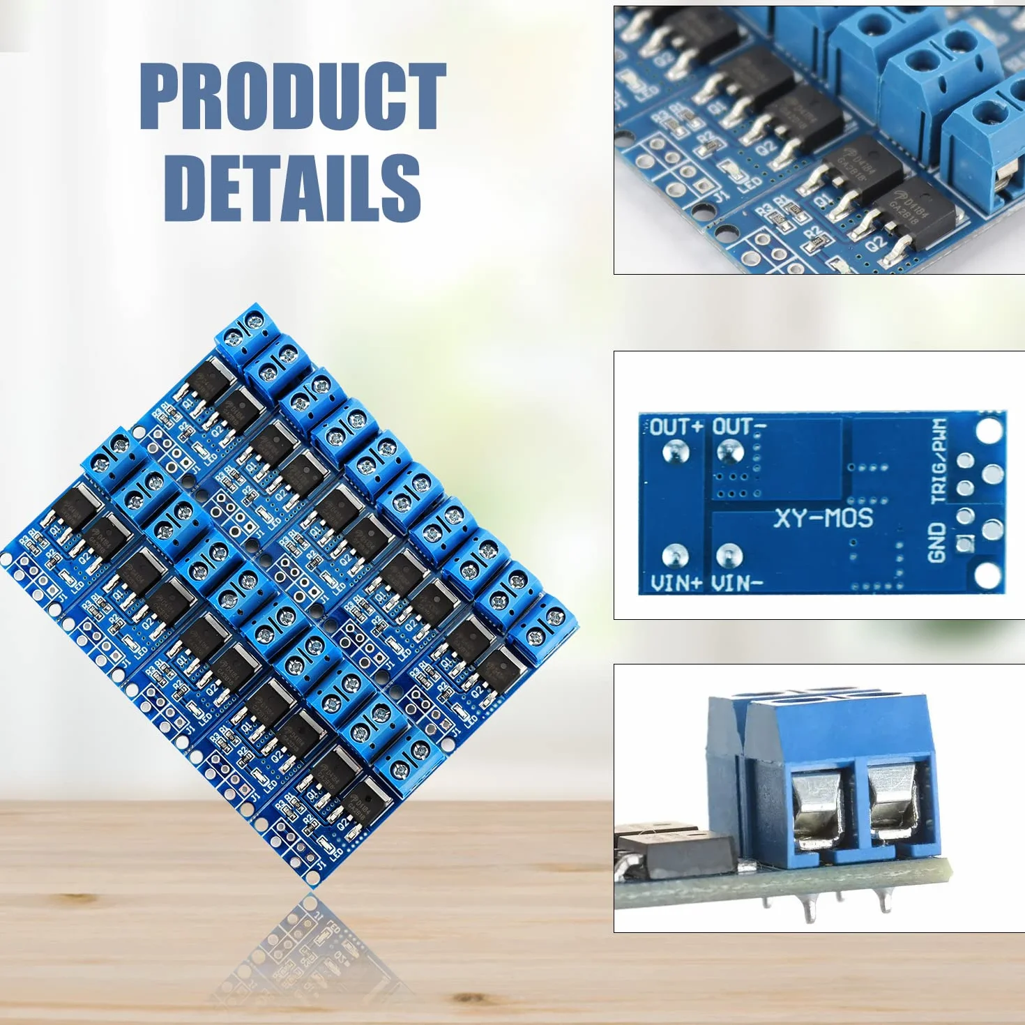 CHRI MOSFET moduł sterownika 5 V-36 V, 15 A (maks. 30 A), 400 W, podwójny moduł sterujący, regulacja PWM, elektroniczny przełącznik do Arduino (10 sztuk)