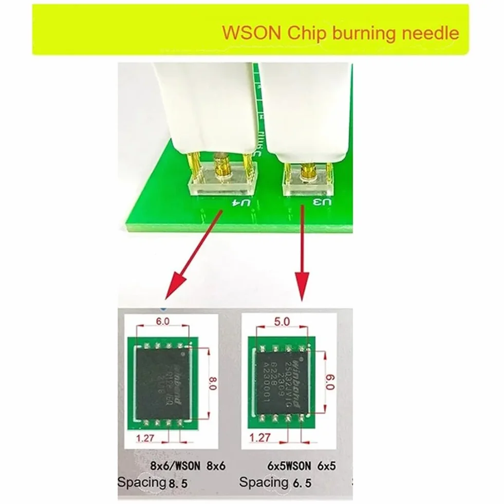 Booso Wson Chip Download Burn Write Probe Spring Needle Flash Eeprom Chip Burner Cable Vsonwson 8x6mm 8.5mm