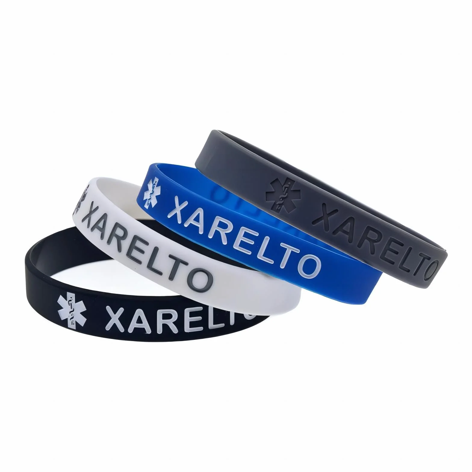 XARELTO Medical Alert Recognition Wristbands Silikonowa Bransoletka Ostrzegawcza 4 szt.