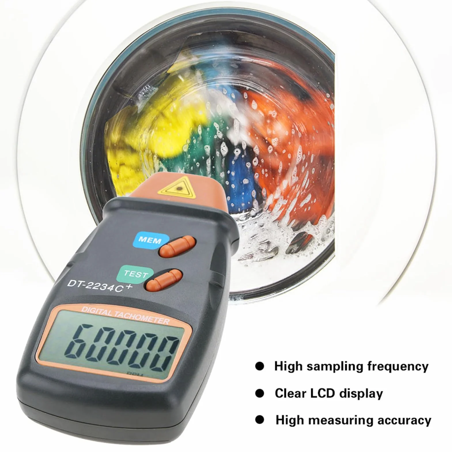 Tach Meter Bezdotykowy Obrotomierz DT 2234C NOn Cyfrowy LCD Laserowy Tachometr Fotograficzny Mini RPM Miernik Testowy Silnik 2 5 Obr./min 99 999 Obr./min