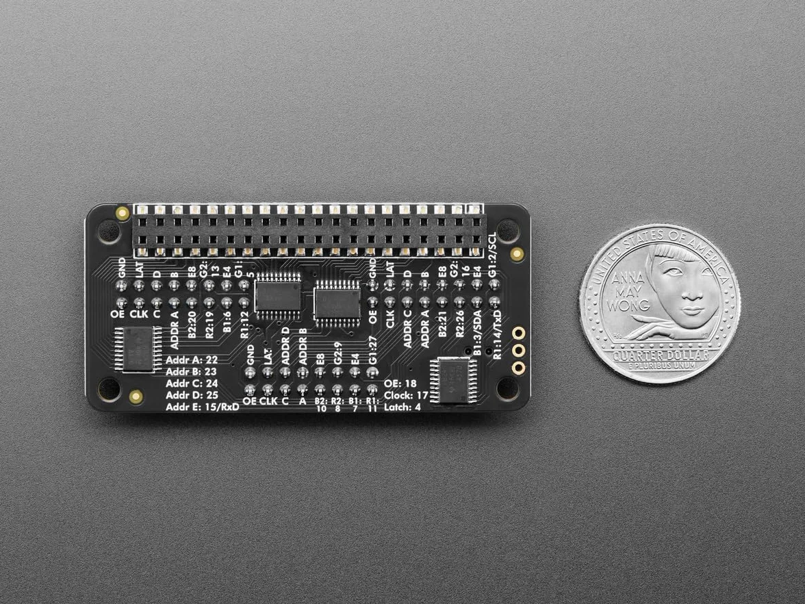 Adafruit Potrójna Matryca LED HUB75 na Raspberry Pi 6358