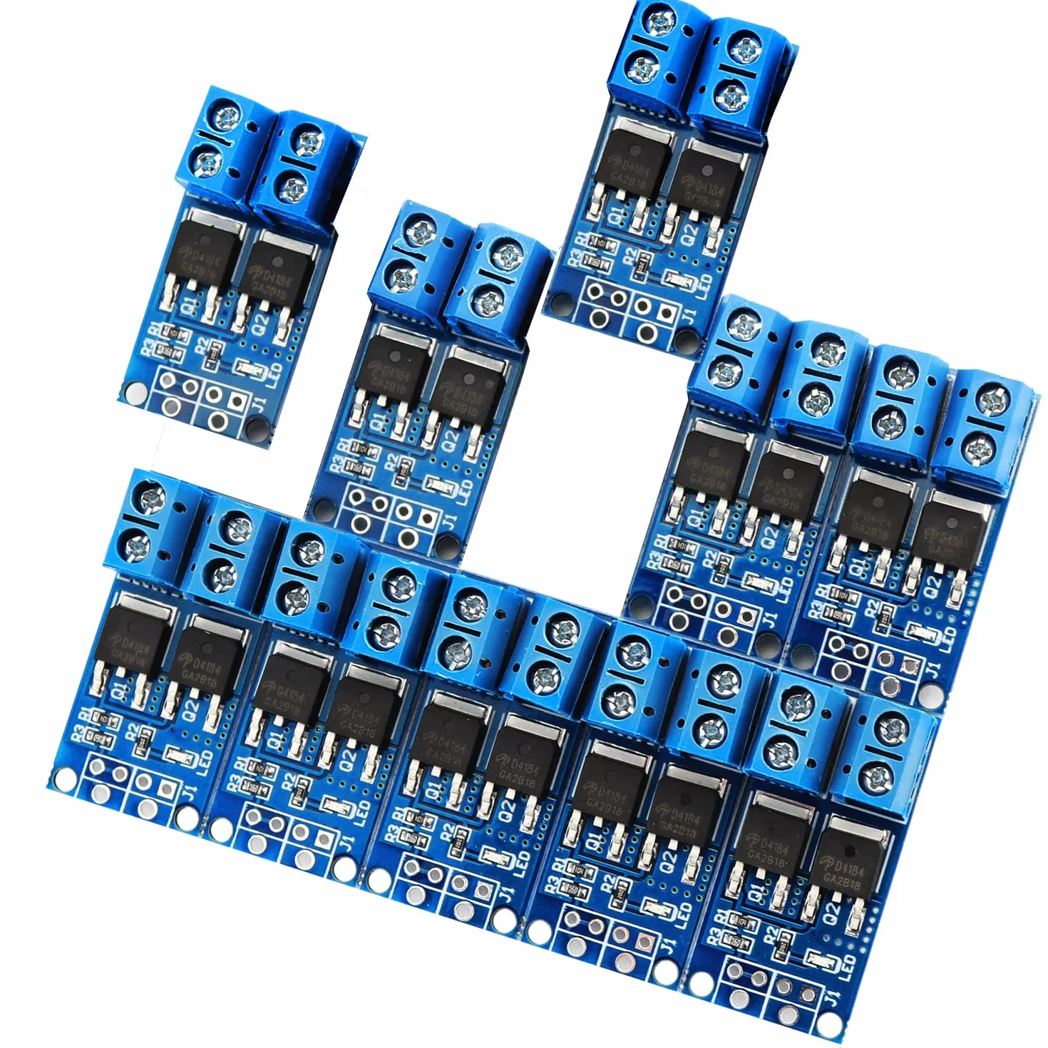 CHRI MOSFET moduł sterownika 5 V-36 V, 15 A (maks. 30 A), 400 W, podwójny moduł sterujący, regulacja PWM, elektroniczny przełącznik do Arduino (10 sztuk)