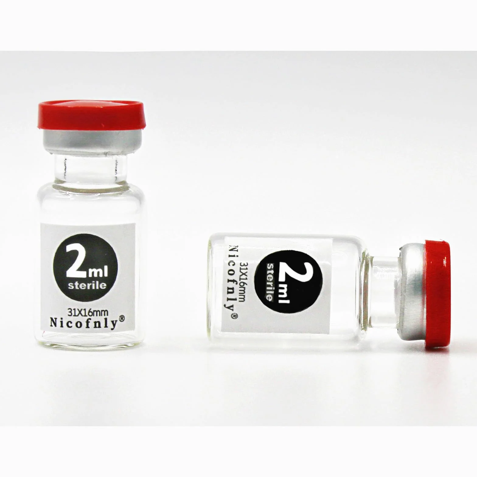 Sterylne ampułki 2 ml – 2 ml sterylna pusta fiolka z samoregenerującym się przyłączem do wstrzykiwań i pokrywką na zawiasach, sterylne, 10 opakowań