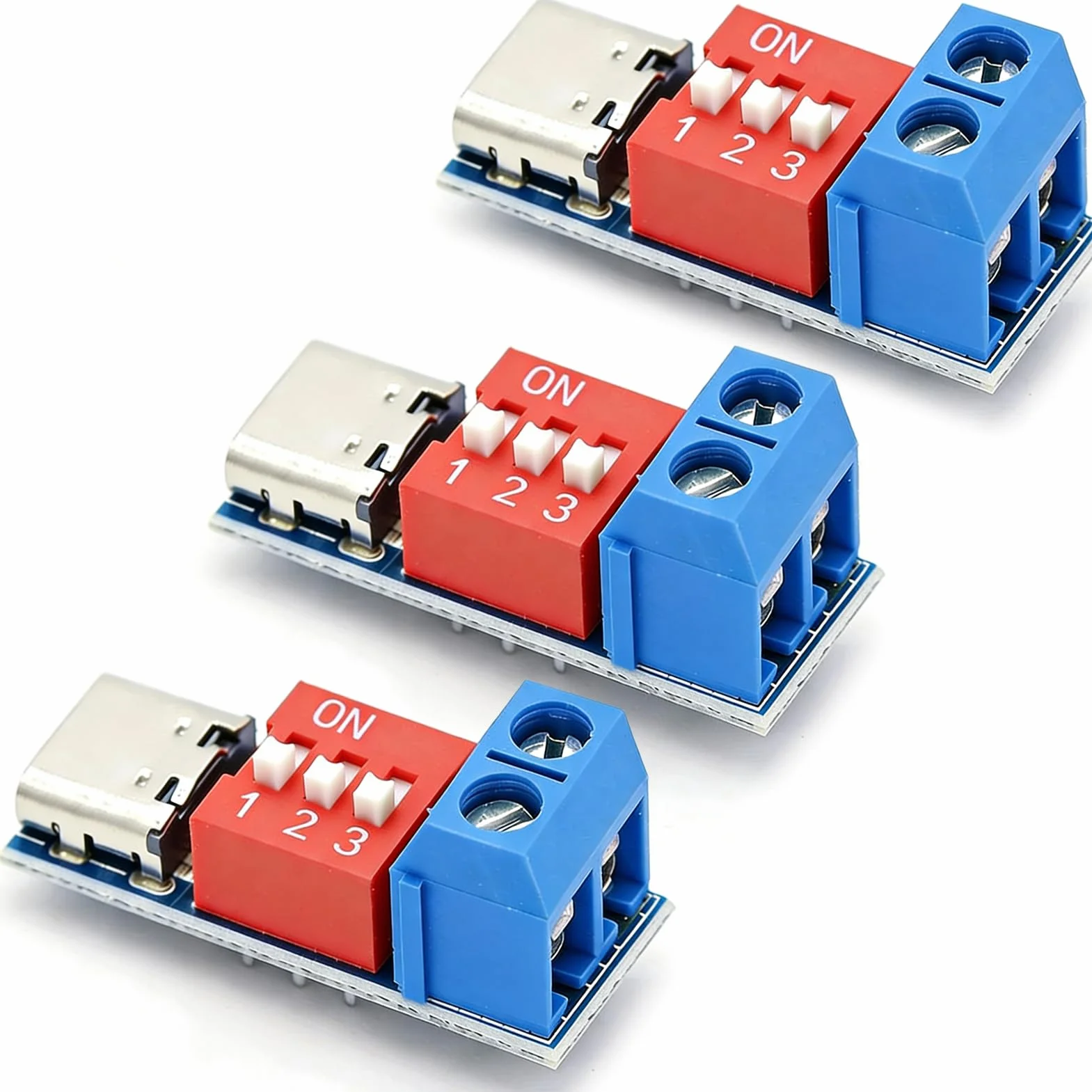 USB-C PD Trigger Board Moduł 3 szt. Przełącznik DIP 5V/9V/12V/15V/20V PD 3.0/2.0 QC 3.0 Ładowanie
