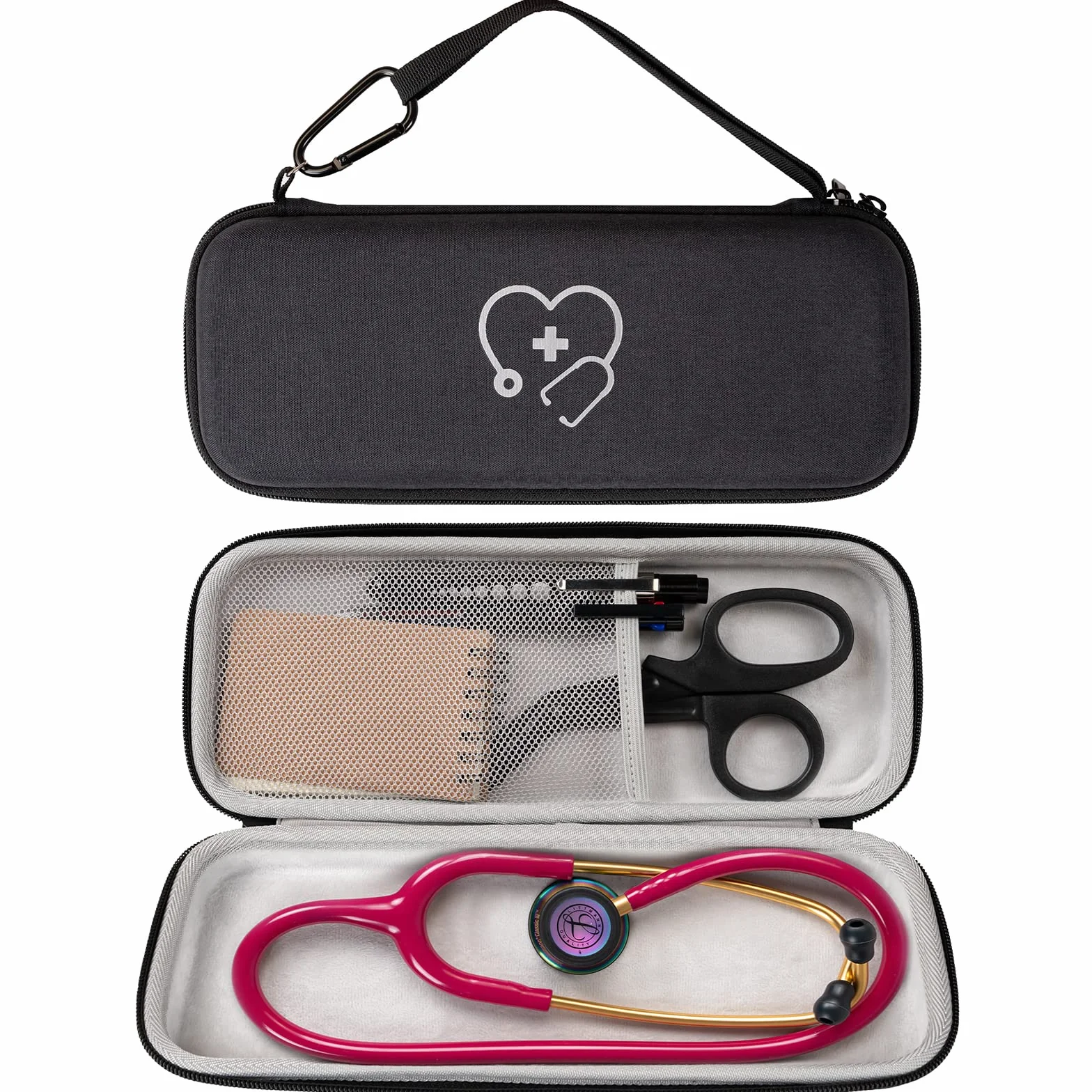 ProCase Torba na stetoskop EVA odporna na wstrząsy do 3M Littmann ADC Dixie EMS czarna