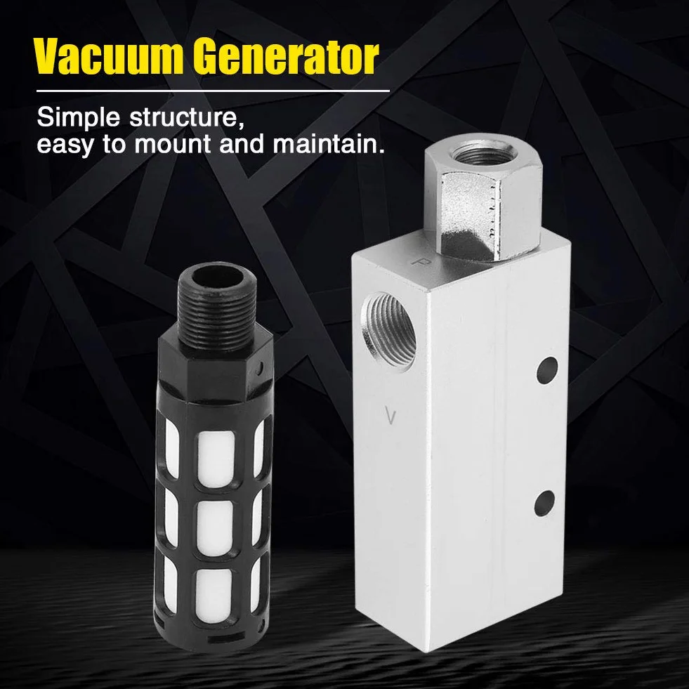 CV-20HS Rp1/4 Wysoko Wydajny Generator Pr¨®?niowy z T?umikiem, Zaw¨®r ze Stopu Aluminium, Wyrzut 2,0 mm, Odporny na Zu?ycie