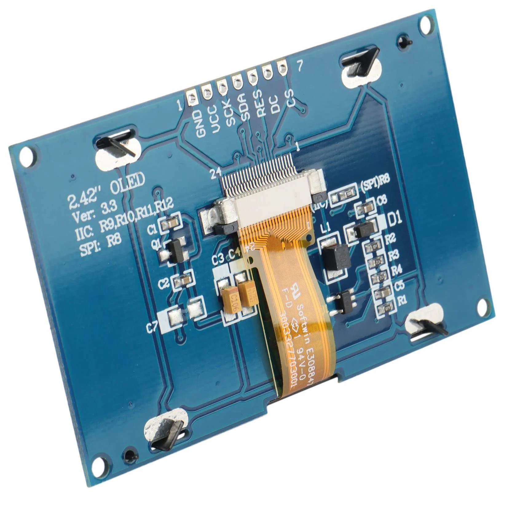 2,42 12864 128X64 Moduł WyśWietlacza OLED IIC SPI Szeregowy Ekran LCD dla C51 STM32 SSD1309 (BiałA Czcionka)
