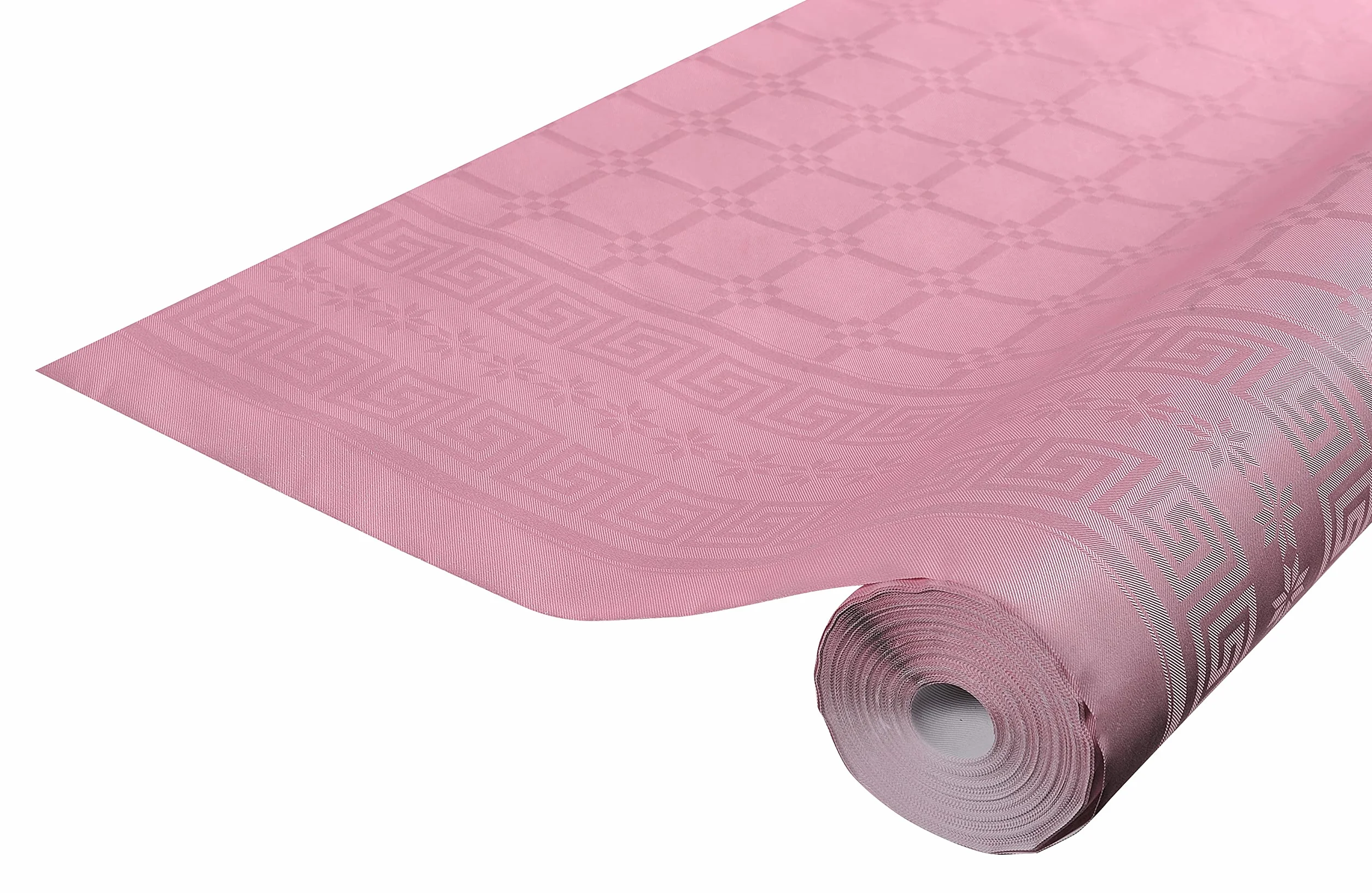 Pro Nappe R482586I Profesjonalny obrus ze wzorem papieru damaszkowego w rolce 25m długości x 1,18m szerokości jednorazowy, uniwersalny szykowny i klasyczny nakrycie stołu 1 sztuka kolor pudrowy róż
