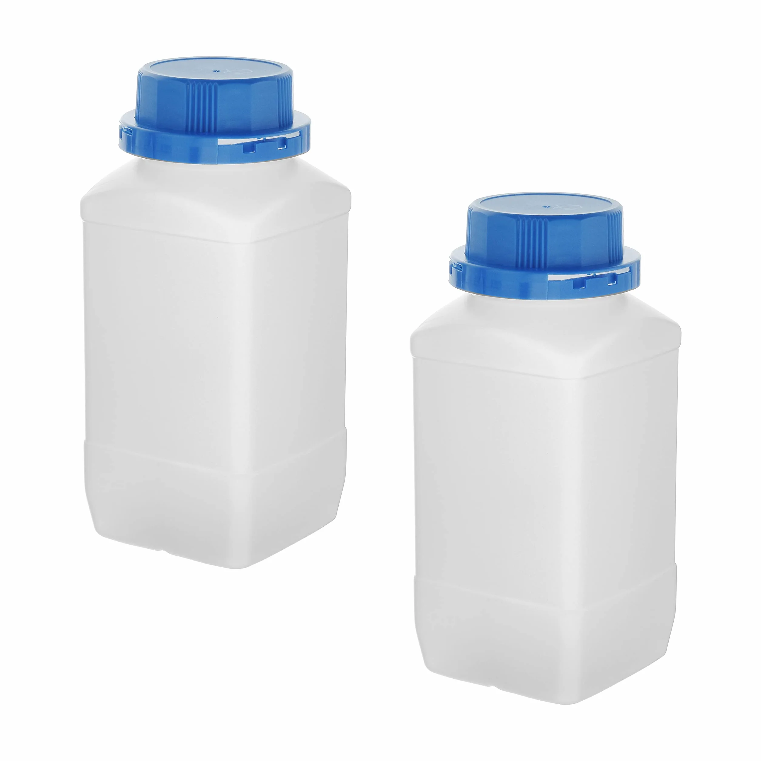 Othmro Plastikowe butelki o pojemności 970 ml, laboratoryjne butelki na odczynniki chemiczne, 1000 ml, szeroki otwór, płynne solidne kwadratowe butelki, pojemnik do przechowywania próbek,