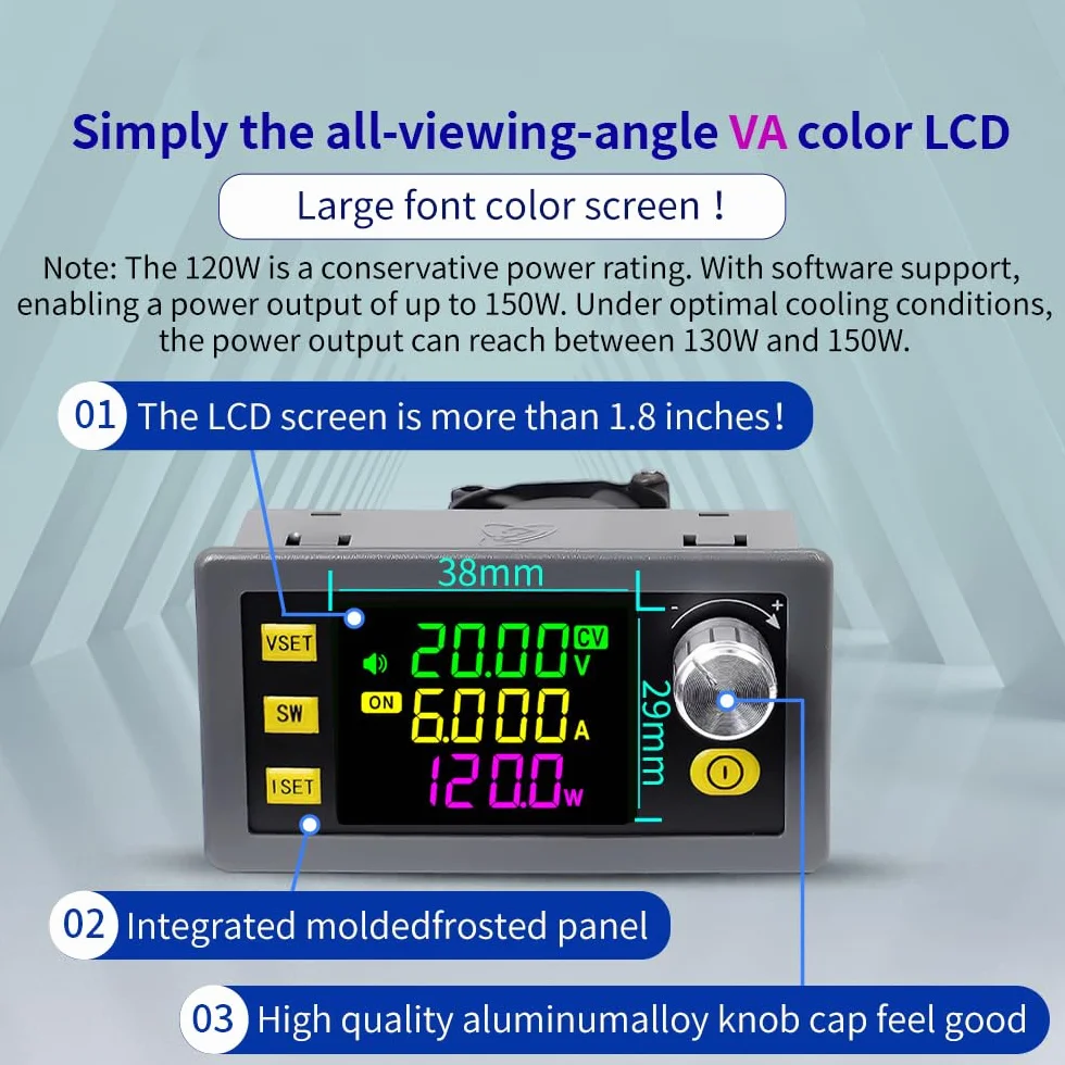 DC regulowany przetwornik Buck-Boost regulator napięcia DC6-36V 120W sterowanie numeryczne napięcie podnoszenia,stałe napięcie stały prąd moduł ładowania solarnego wyświetlacz LCD