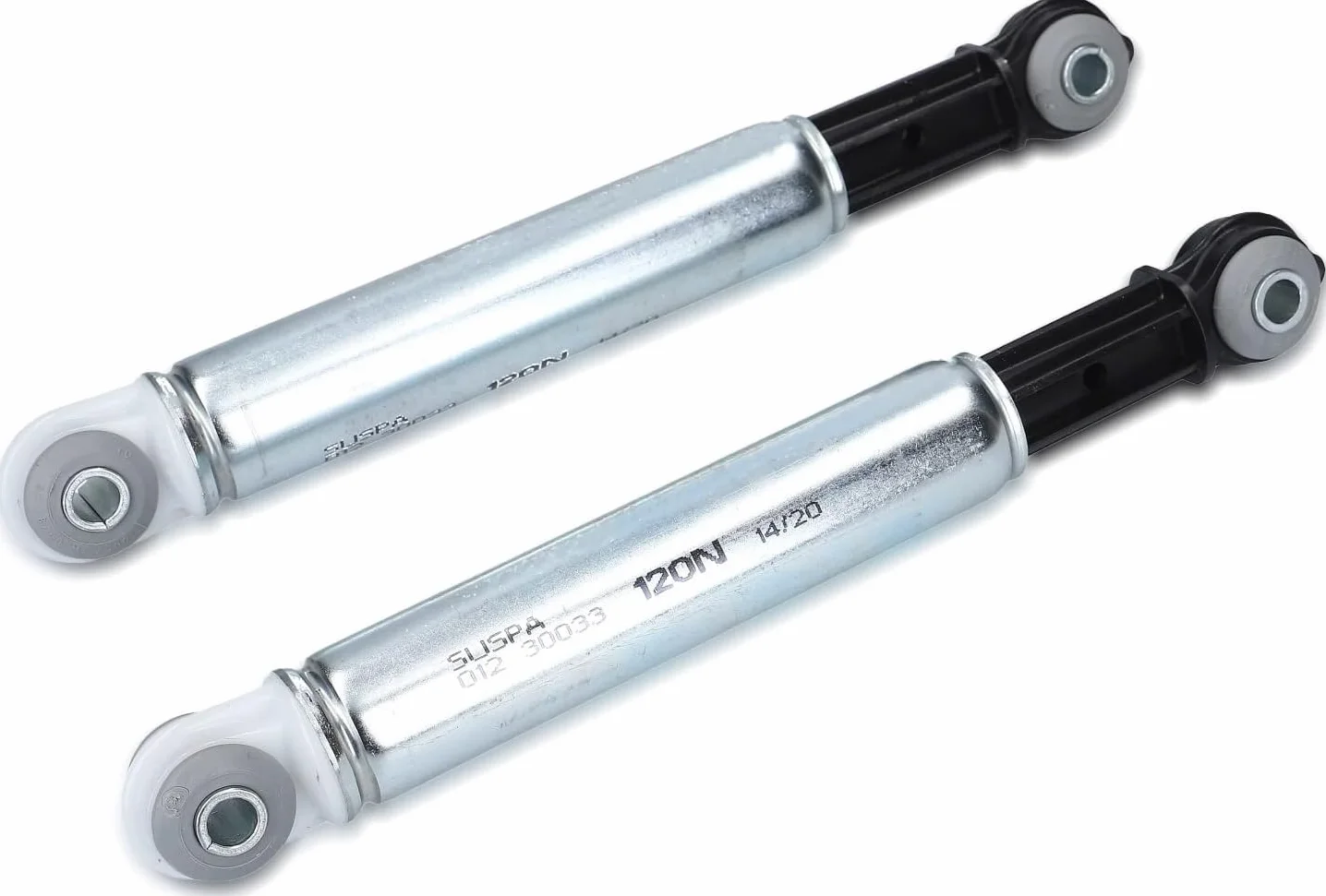 2 x DEKAROX amortyzator z otworem 8 mm, kompatybilny z Miele 4500826 Suspa RD12 120N do pralko-suszarek, takich jak Mondia Meteor Gala EuroStar Brilliant Exquisit Senator