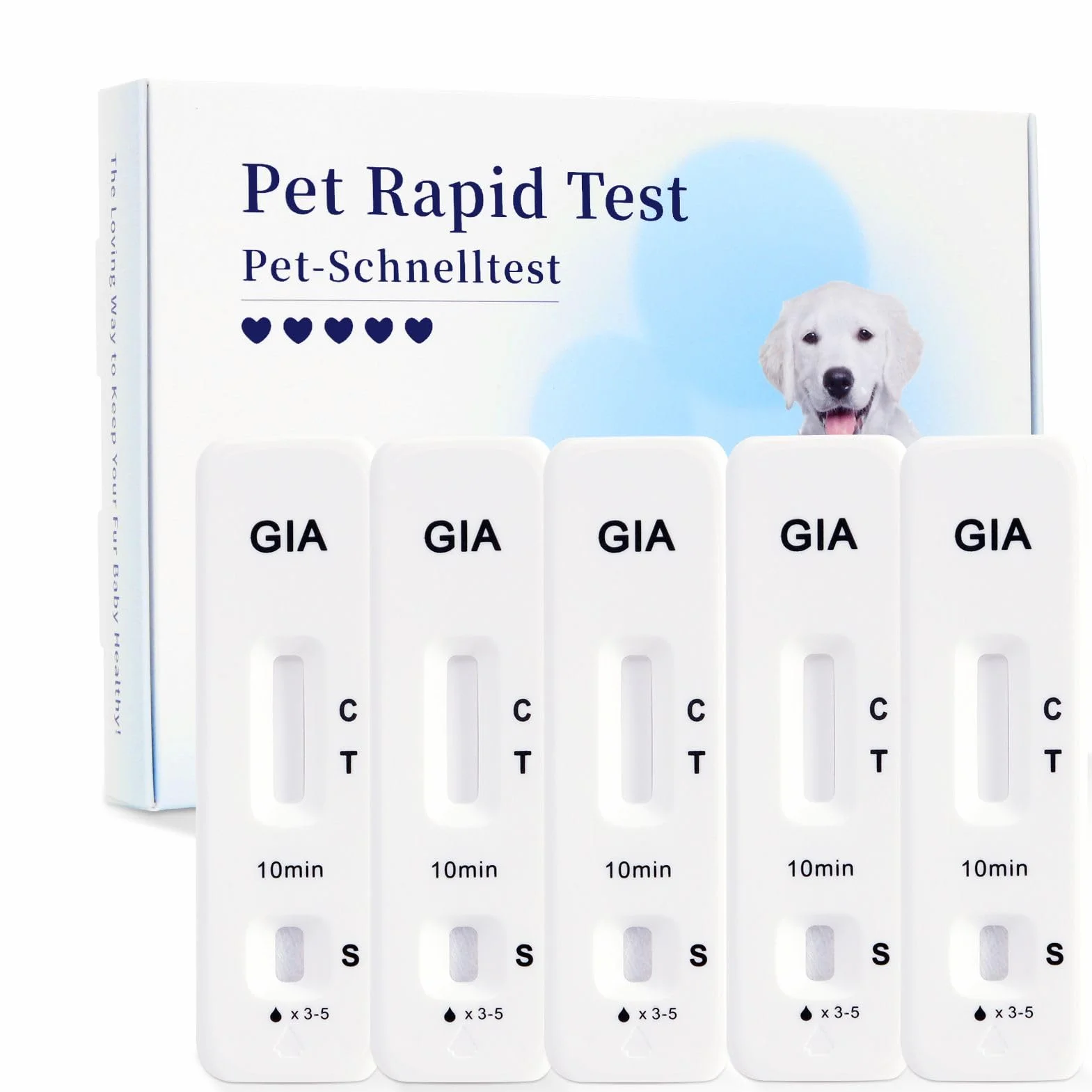 5 x Giardien szybki test dla psów i kotów, test Giardii, jakościowy test Giardia