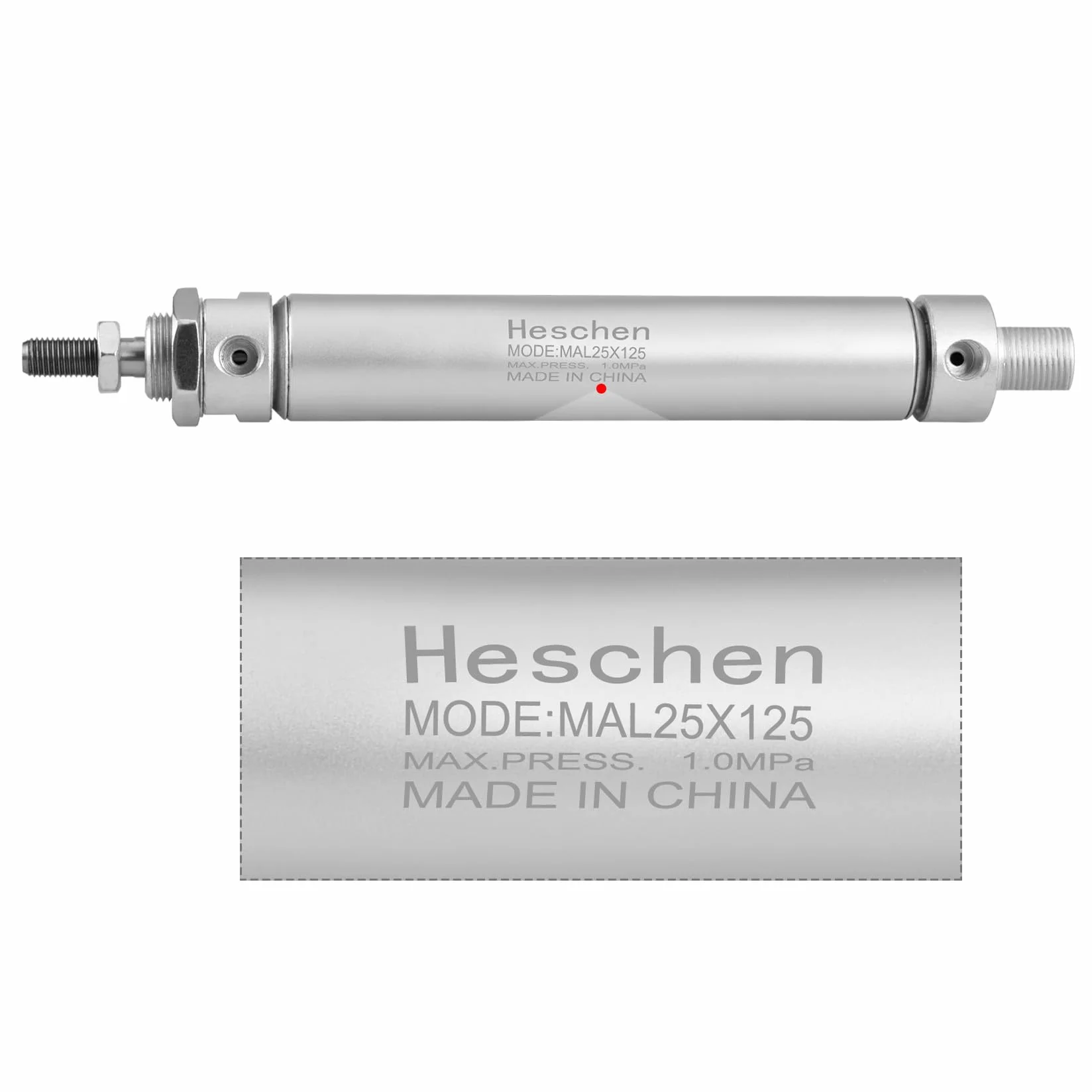 Heschen pneumatyczny wąski cylinder powietrza MAL 25-125 Port PT1/8 25 mm otwór 125 mm skokowy podwójne działanie